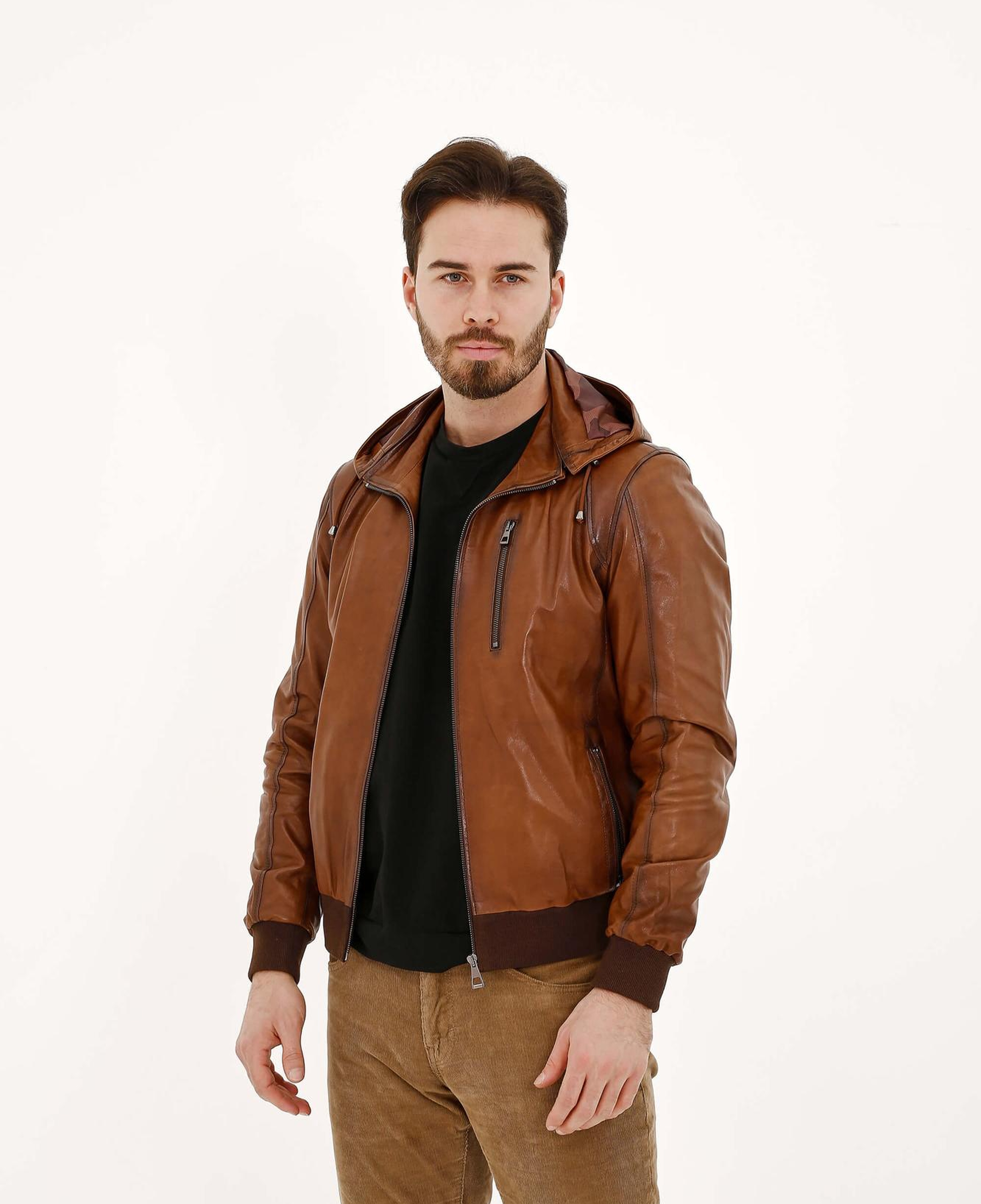 Tamer Tanca Erkek Hakiki Deri Kahverengi Deri Mont