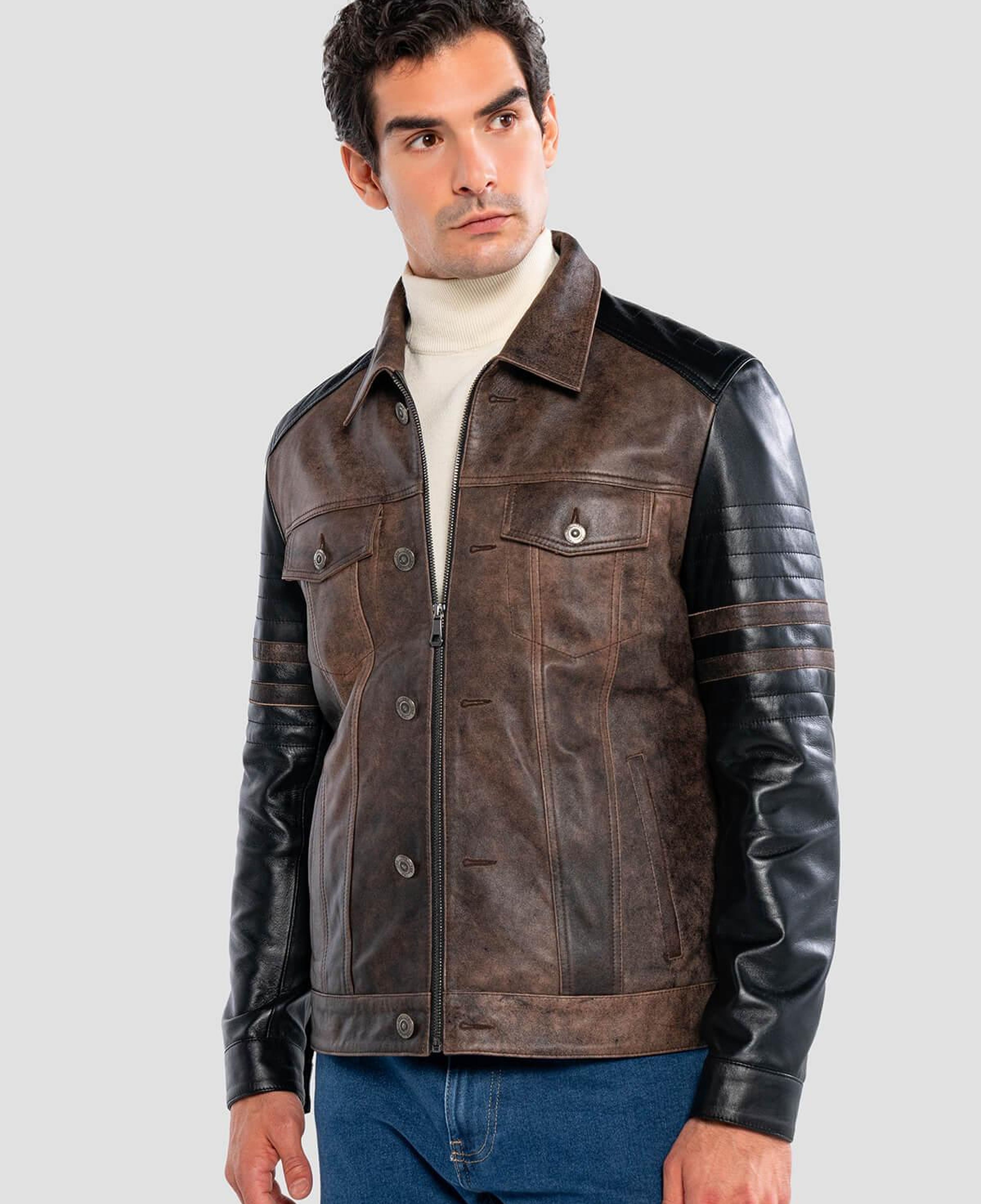 Tamer Tanca Erkek Hakiki Deri Siyah Antik Deri Mont