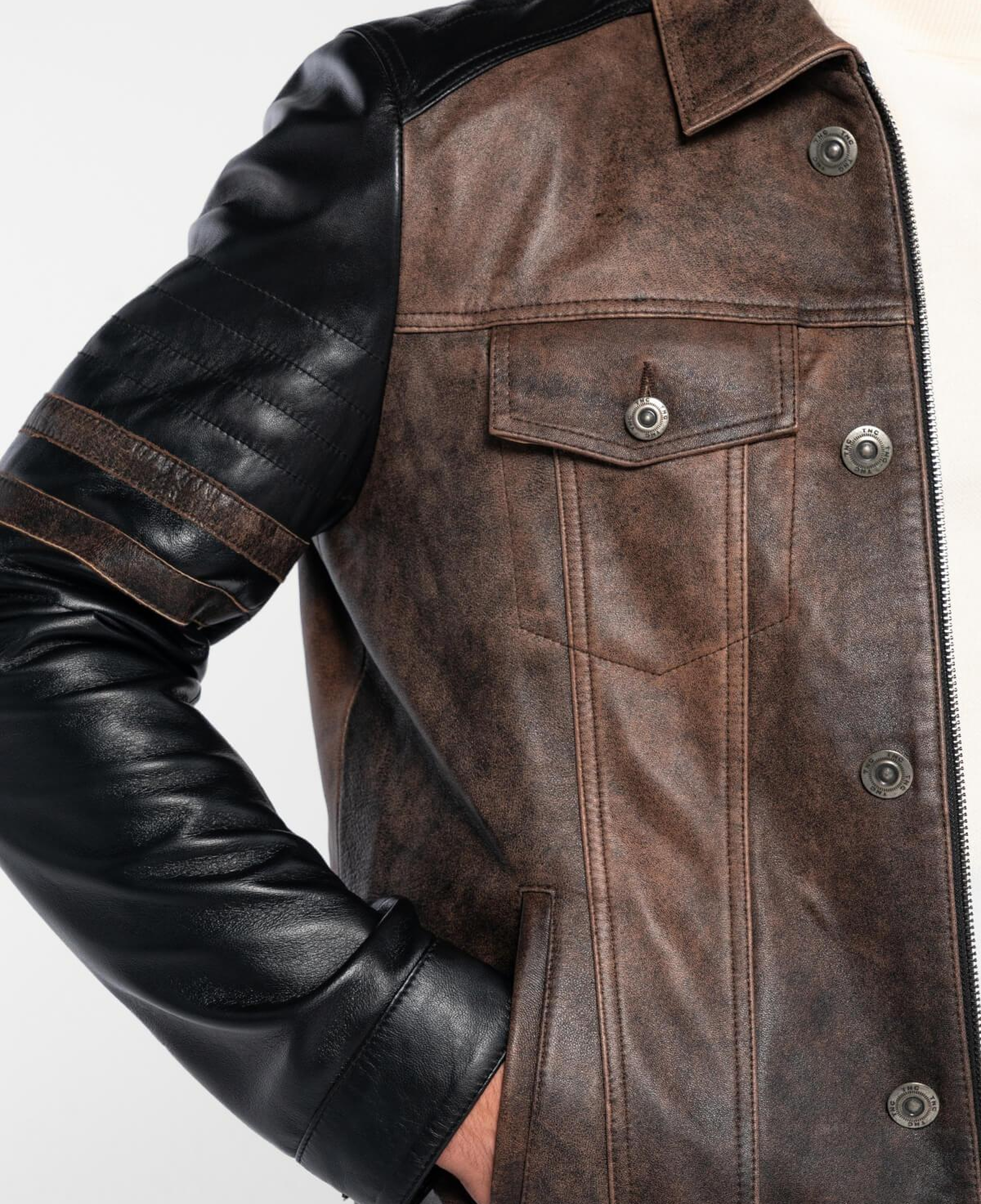 Tamer Tanca Erkek Hakiki Deri Siyah Antik Deri Mont