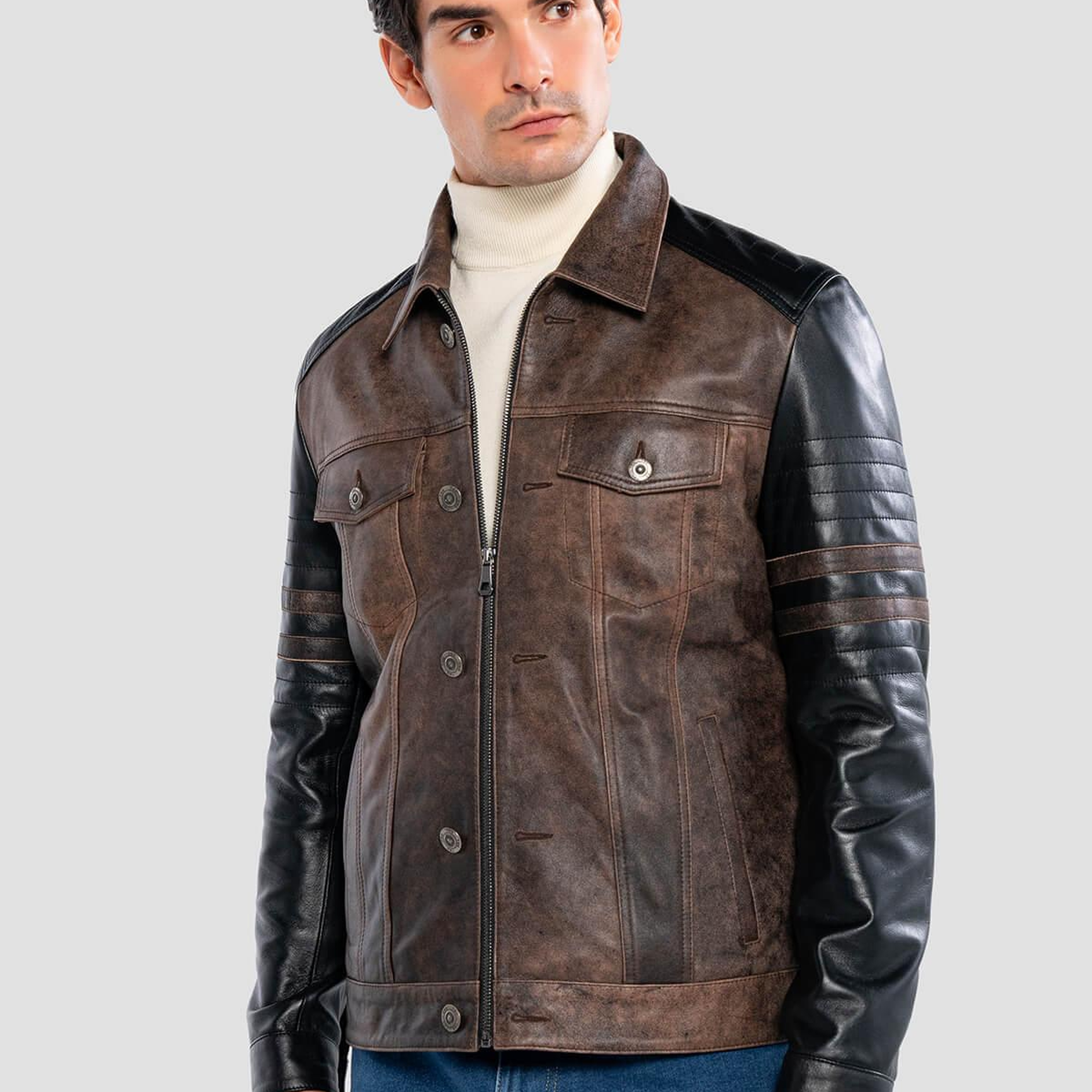 Tamer Tanca Erkek Hakiki Deri Siyah Antik Deri Mont