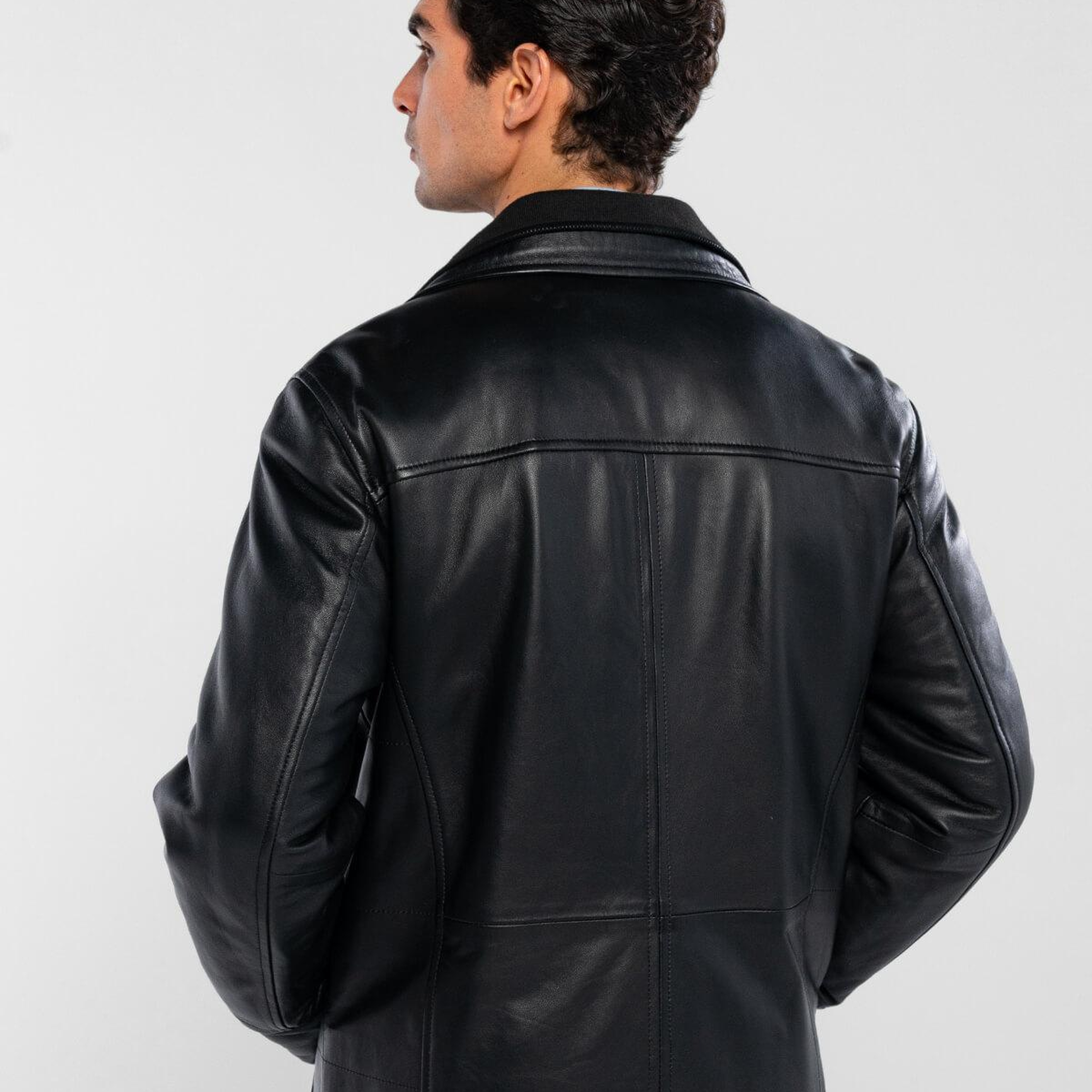 Tamer Tanca Erkek Hakiki Deri Siyah Deri Mont