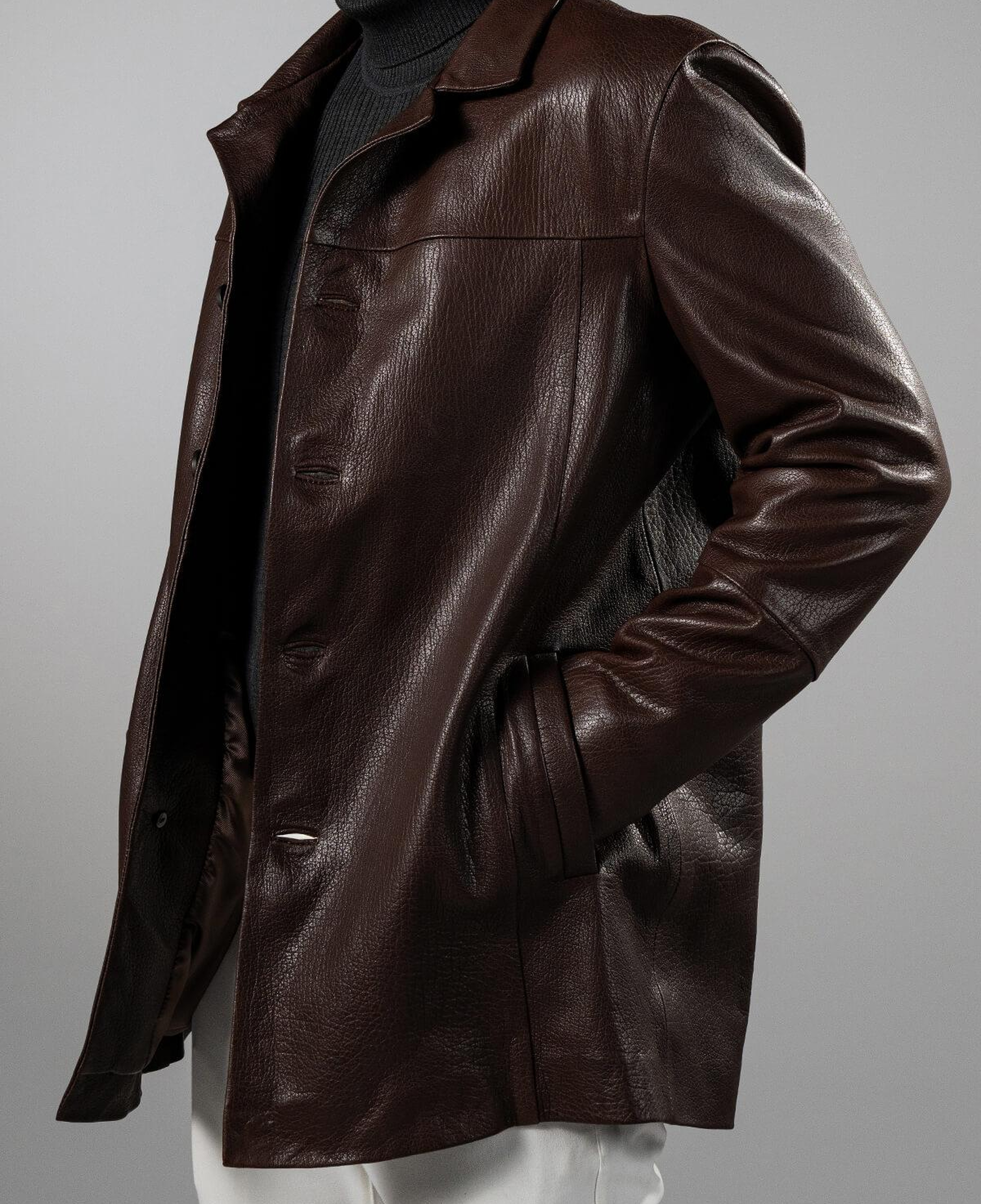 Tamer Tanca Erkek Hakiki Deri Viski Jumbo Mont