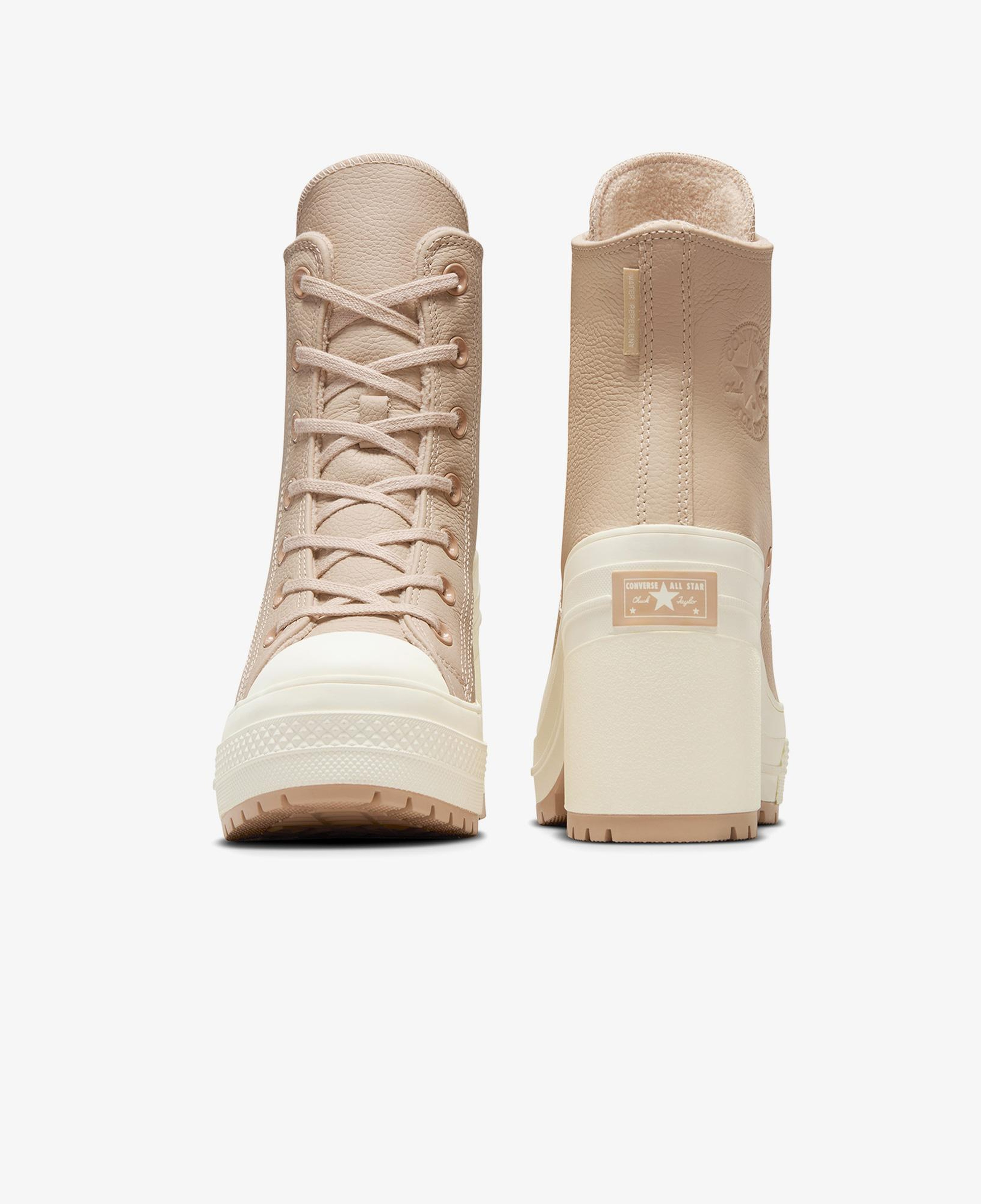 Converse Chuck 70 De Luxe Heel Unisex Bej Deri Platform Sneaker