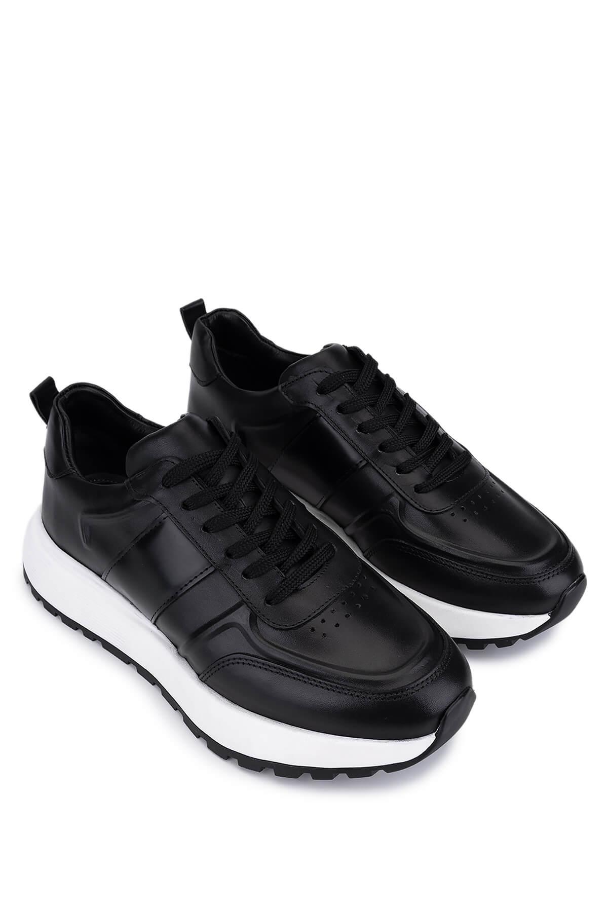 Tamer Tanca Erkek Hakiki Deri Siyah Sneakers & Spor Ayakkabı