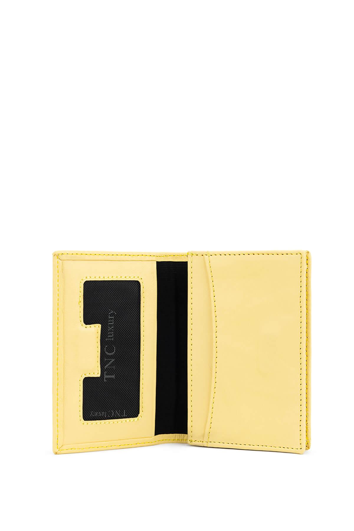 Tamer Tanca Erkek Hakiki Deri Sarı Kartlık