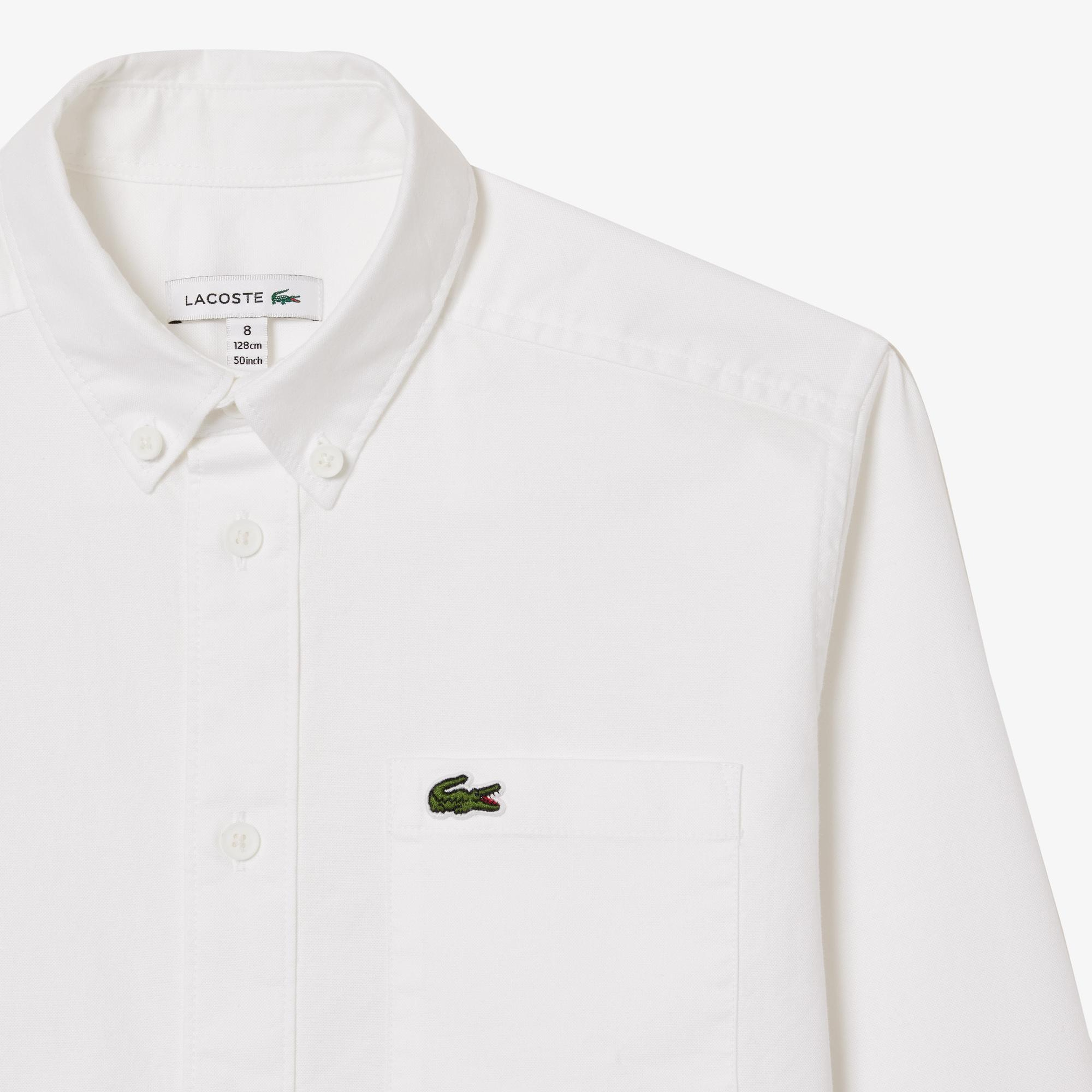 Lacoste Çocuk Uzun Kollu Beyaz Gömlek