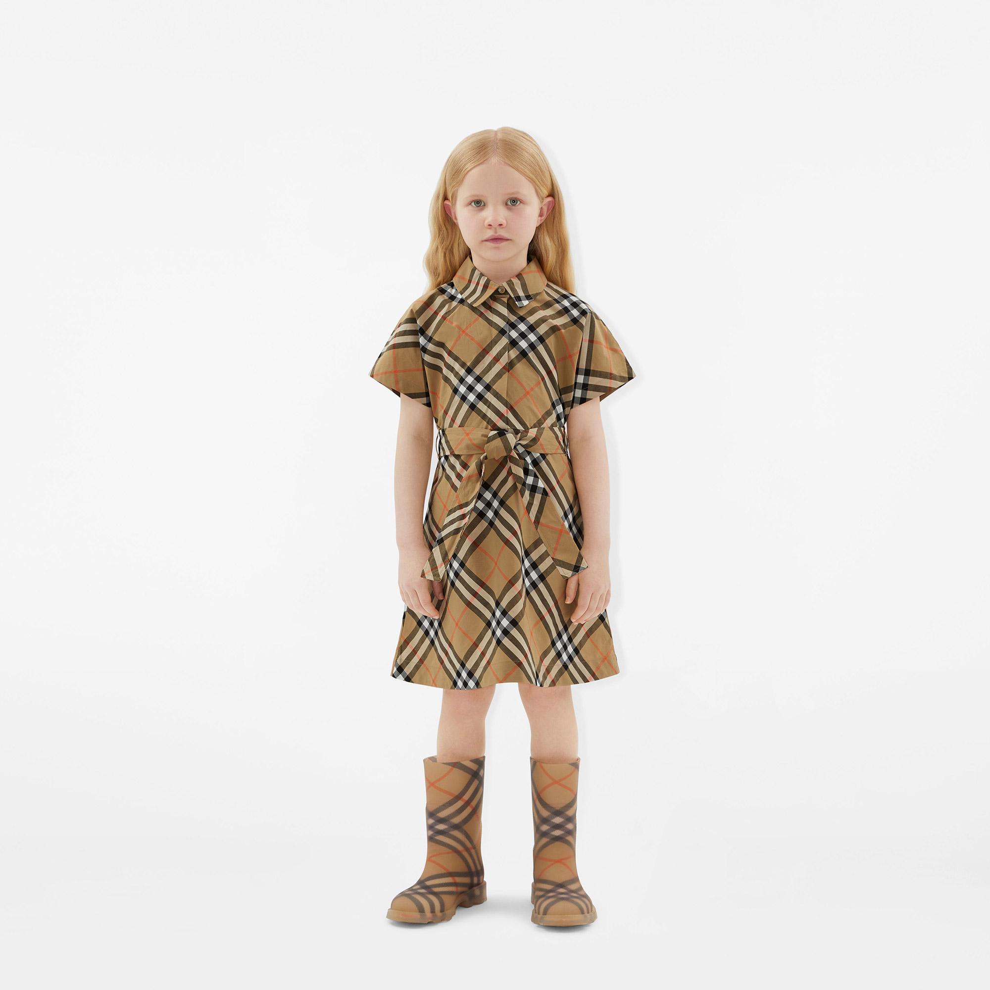 Burberry Check Rubber Marsh High Çocuk Bej Bot