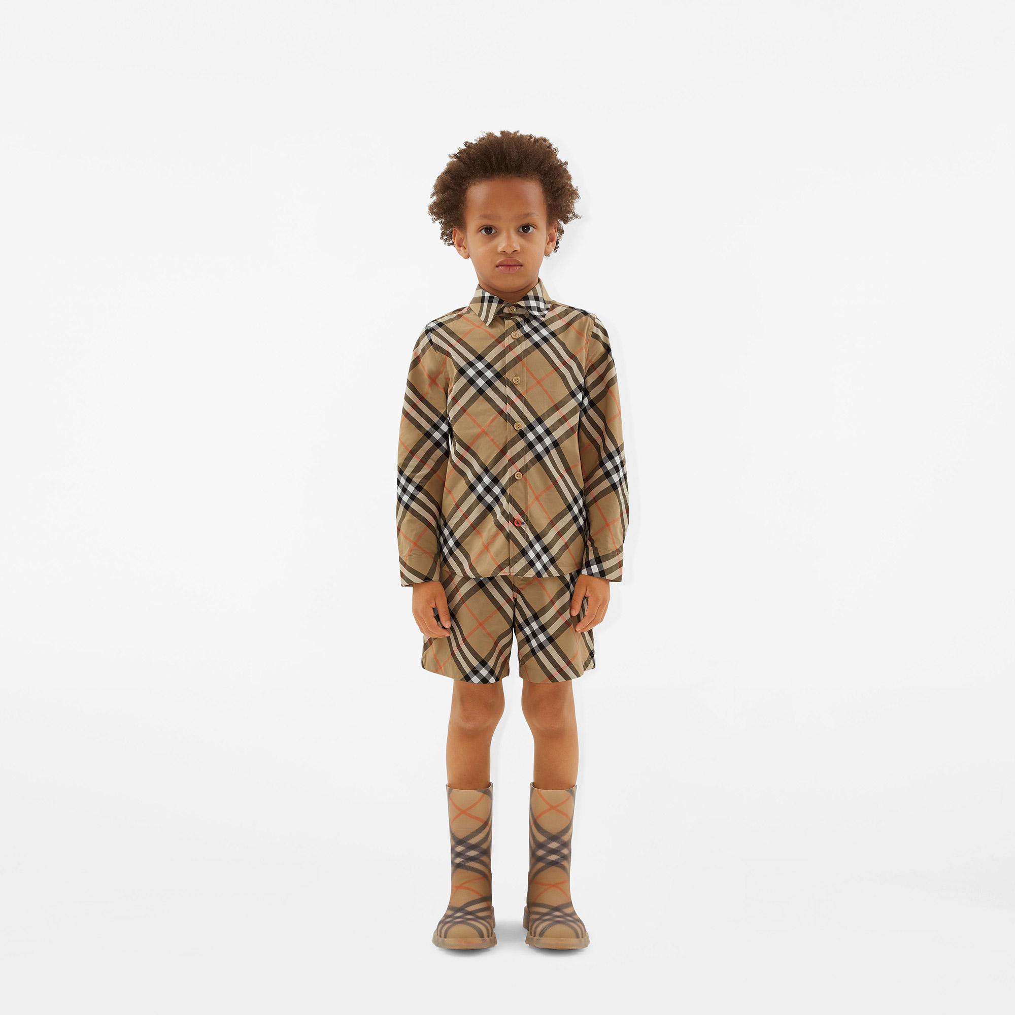 Burberry Check Rubber Marsh High Çocuk Bej Bot