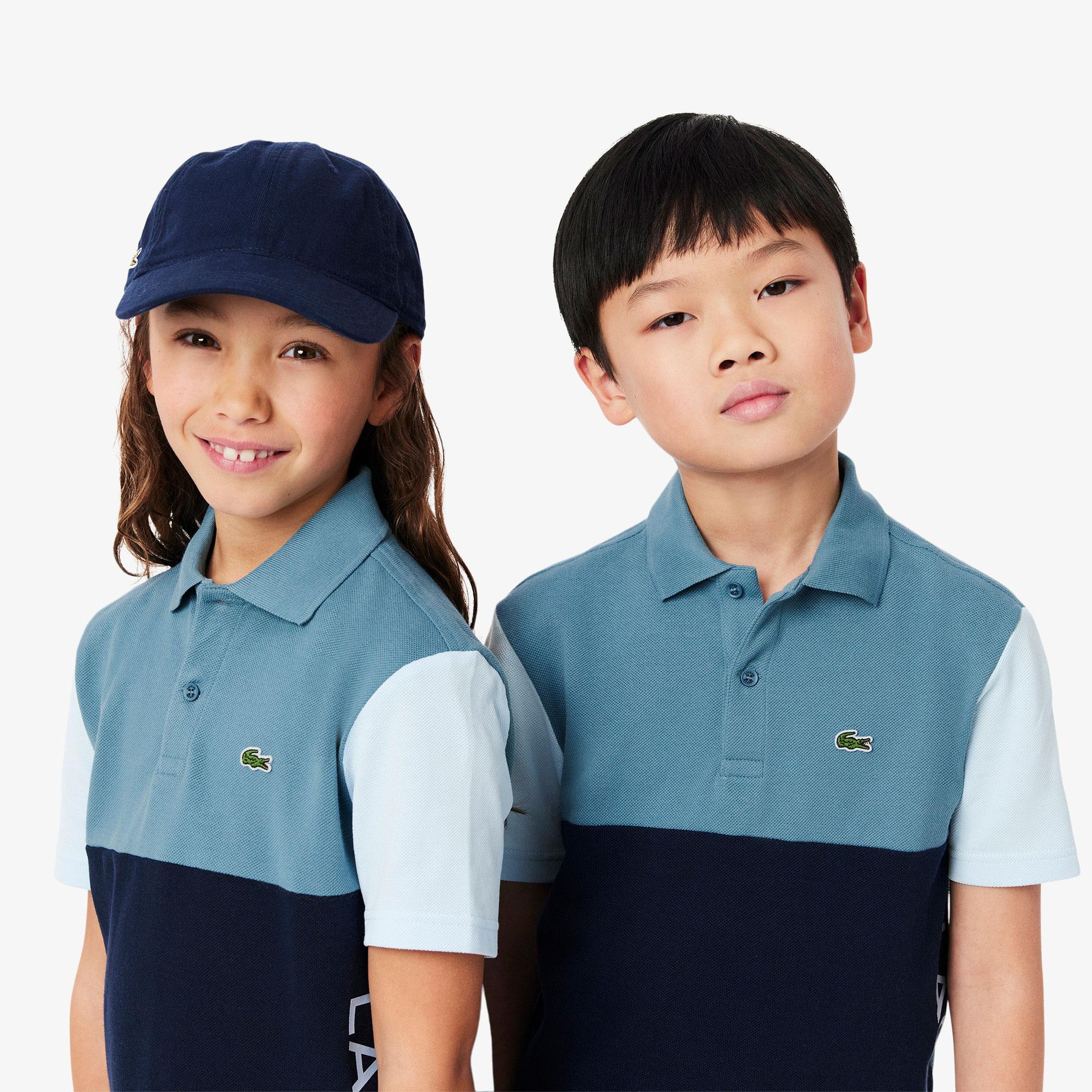 Lacoste Çocuk Renk Bloklu Lacivert Polo