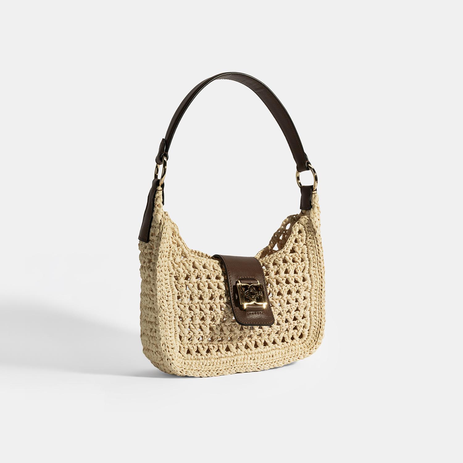 Kadın Bej Monogram Logolu Omuz Çantası