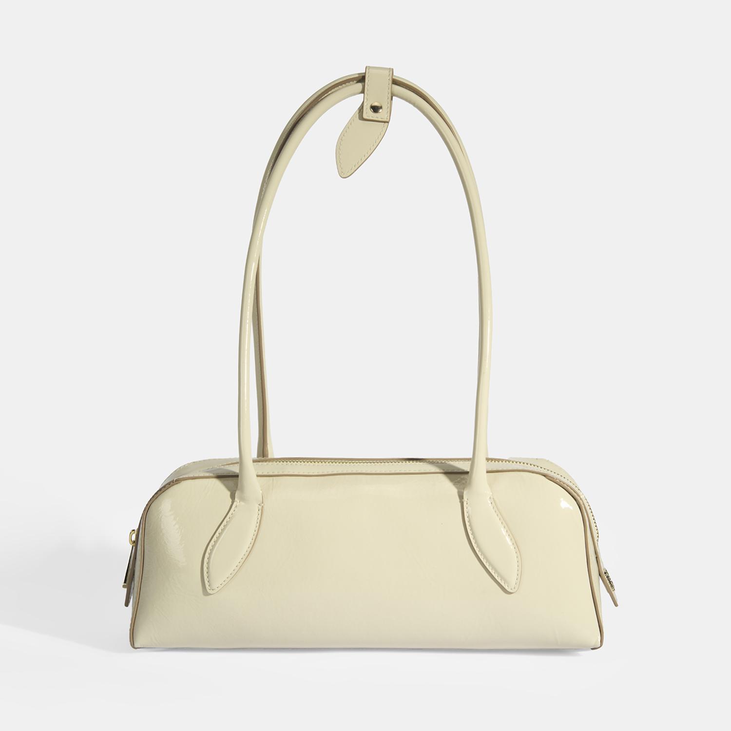 Limited Edition Bej Kadın Yaprak Detaylı Deri Omuz Çantası