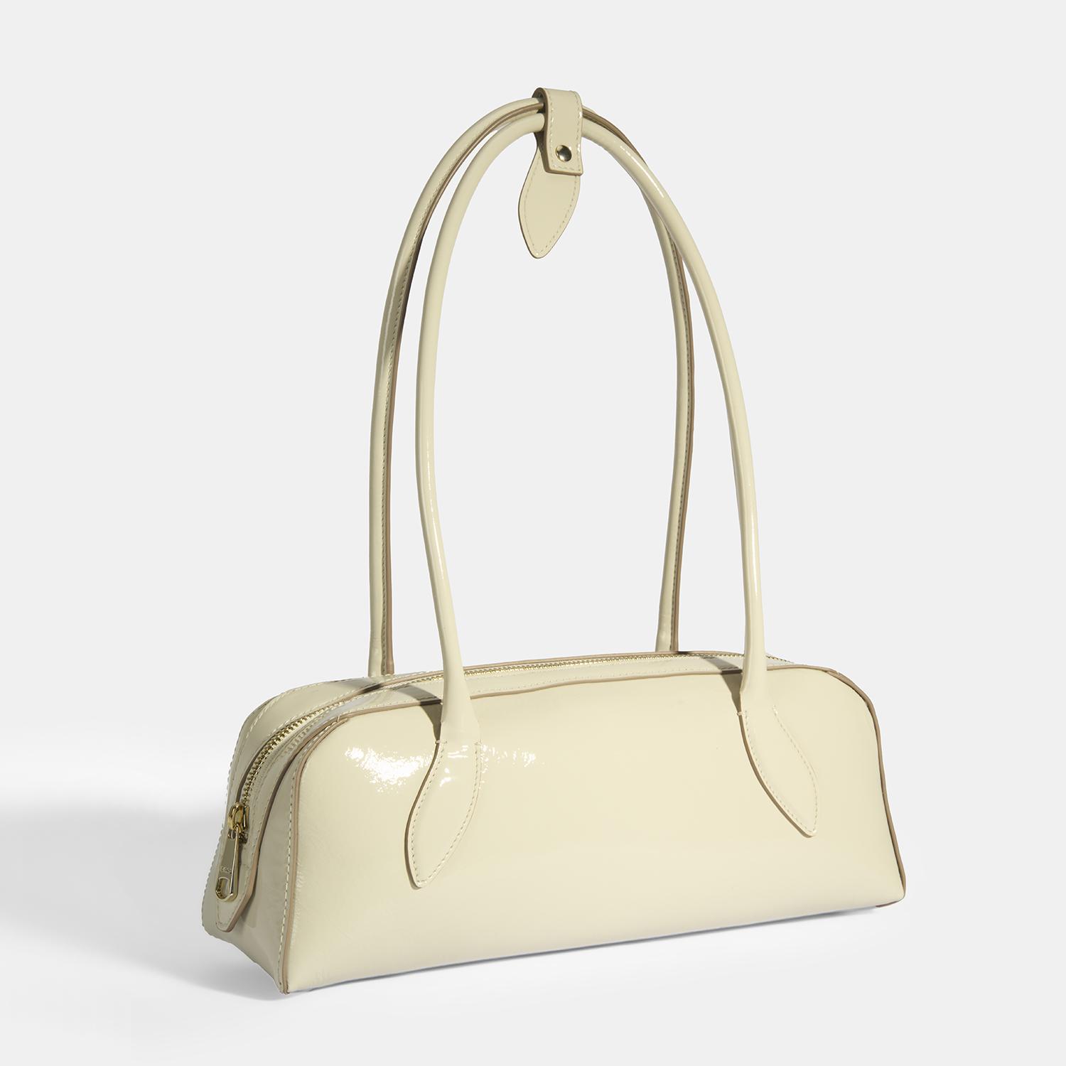 Limited Edition Bej Kadın Yaprak Detaylı Deri Omuz Çantası