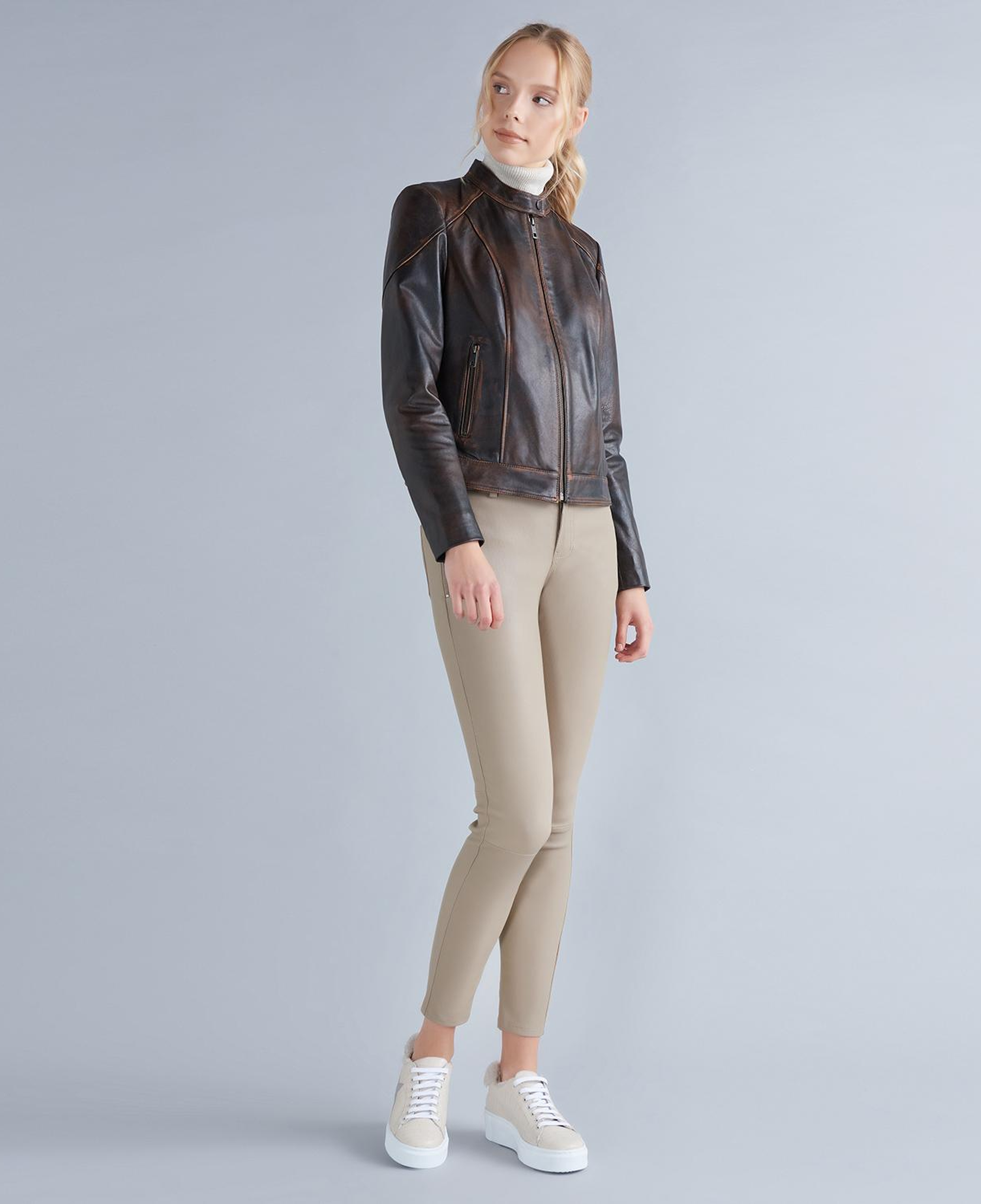 Roisin Kadın Deri Stretch Pantolon