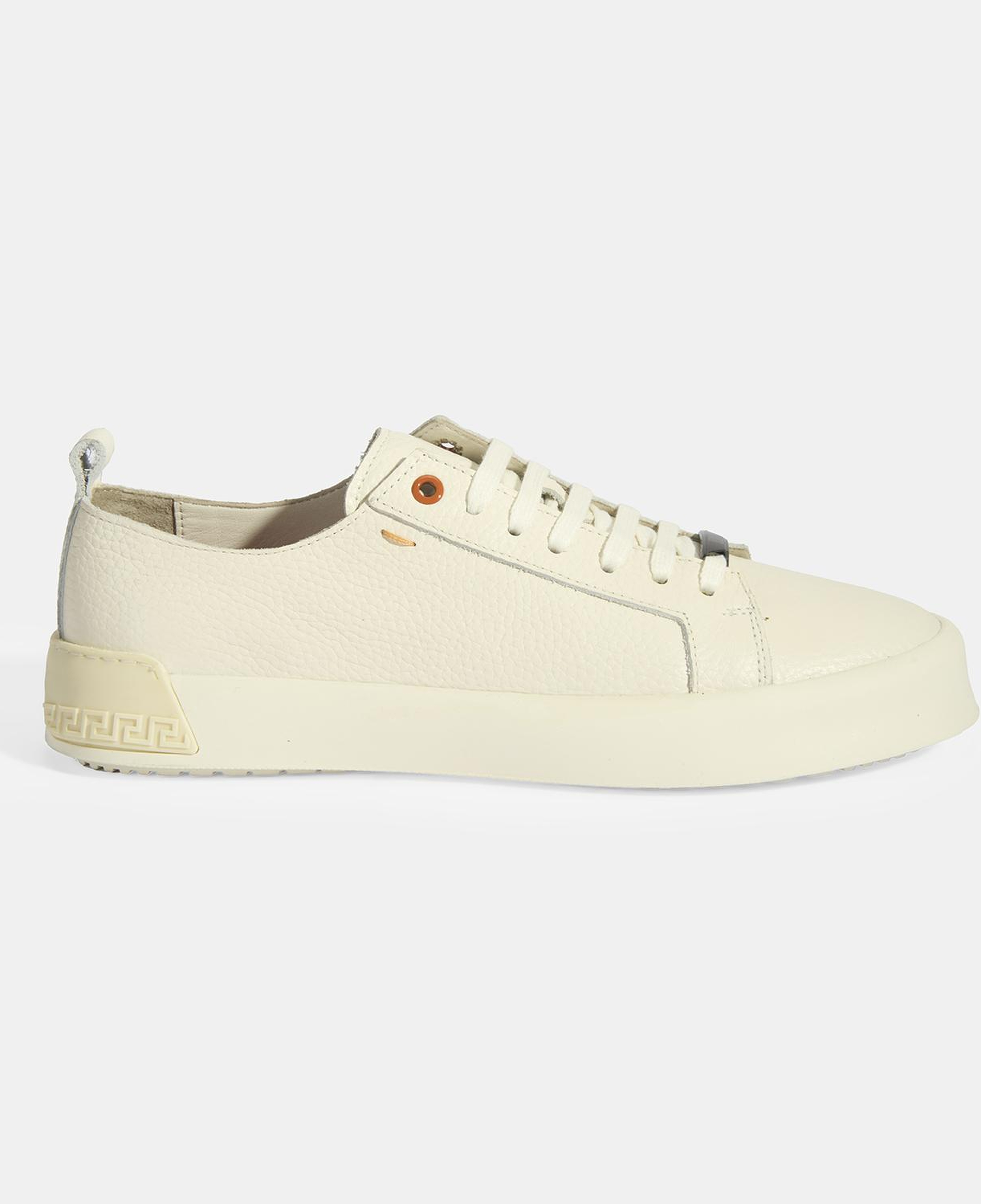 Erkek Krem Bağcıklı Deri Spor Ayakkabı