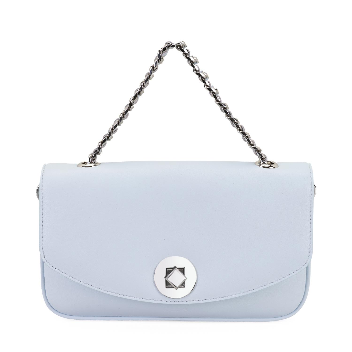 Karla Mavi Kadın Deri Omuz Çantası