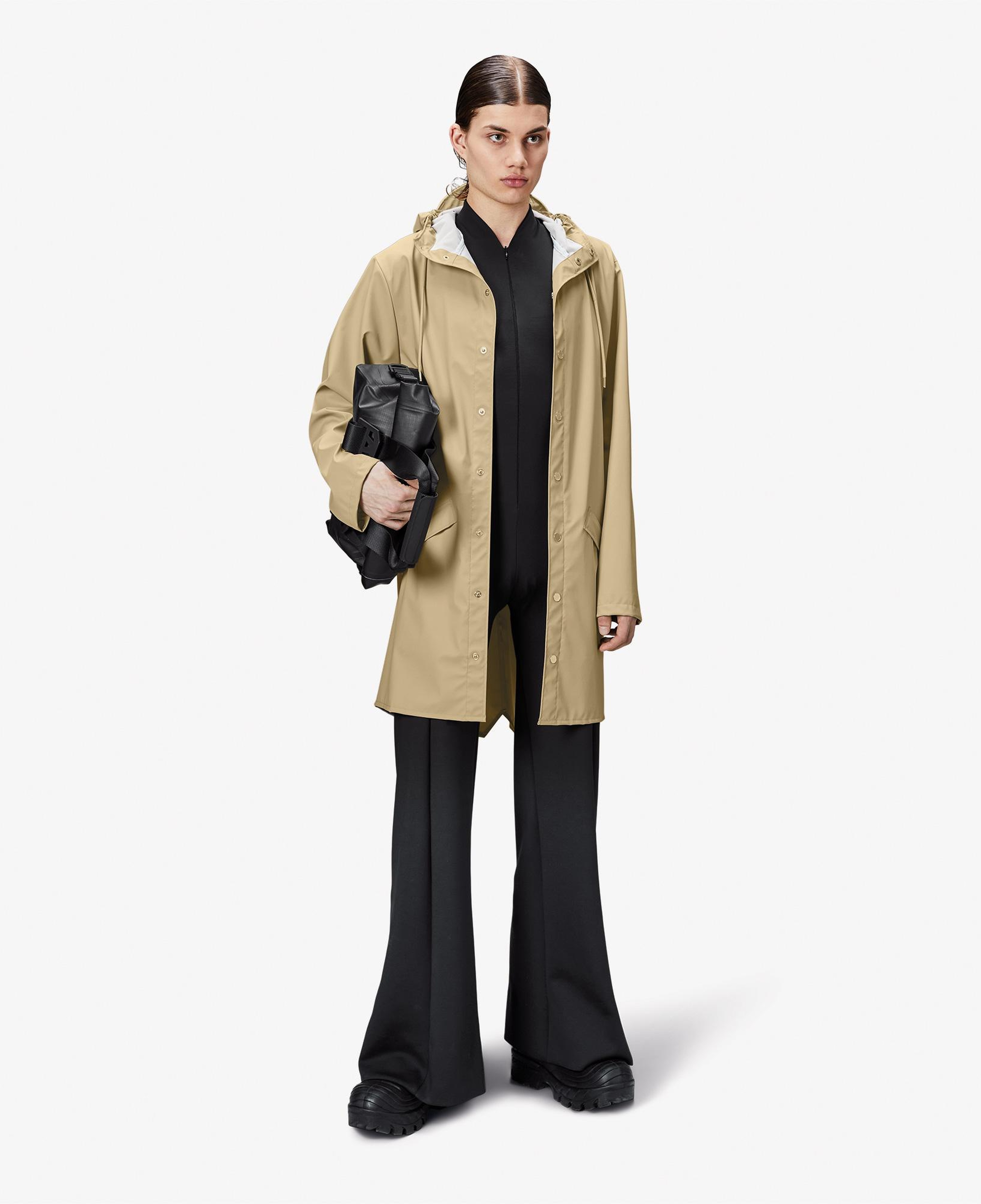 Rains Long Unisex Bej Yağmurluk