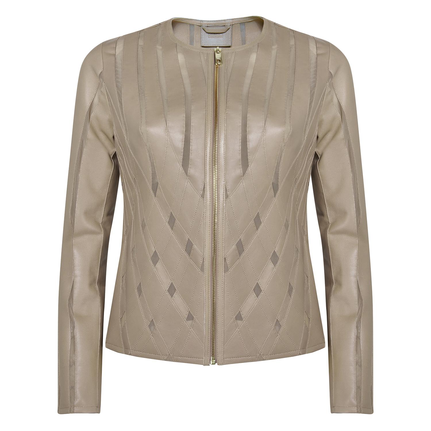 Marita Kadın Dairesel Panelli Deri Ceket