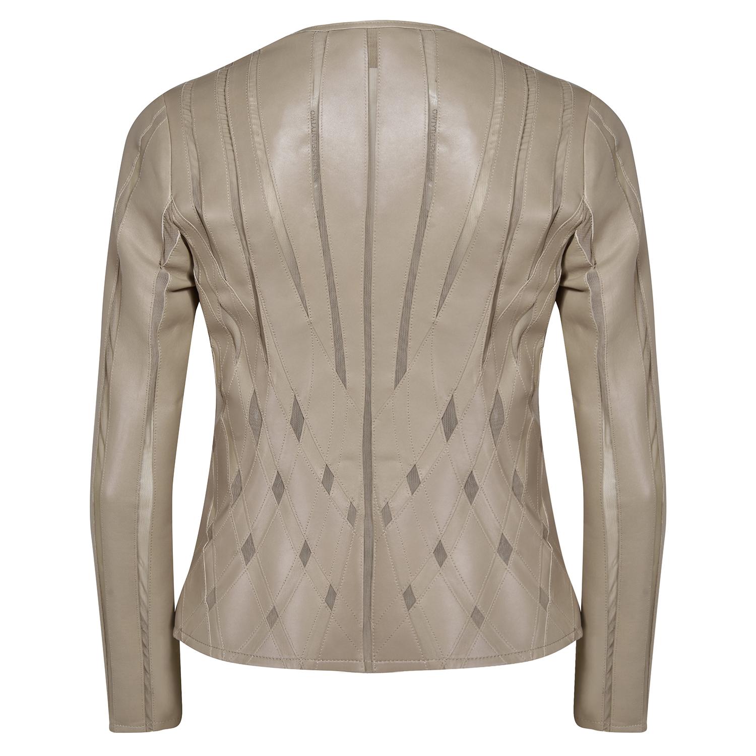 Marita Kadın Dairesel Panelli Deri Ceket