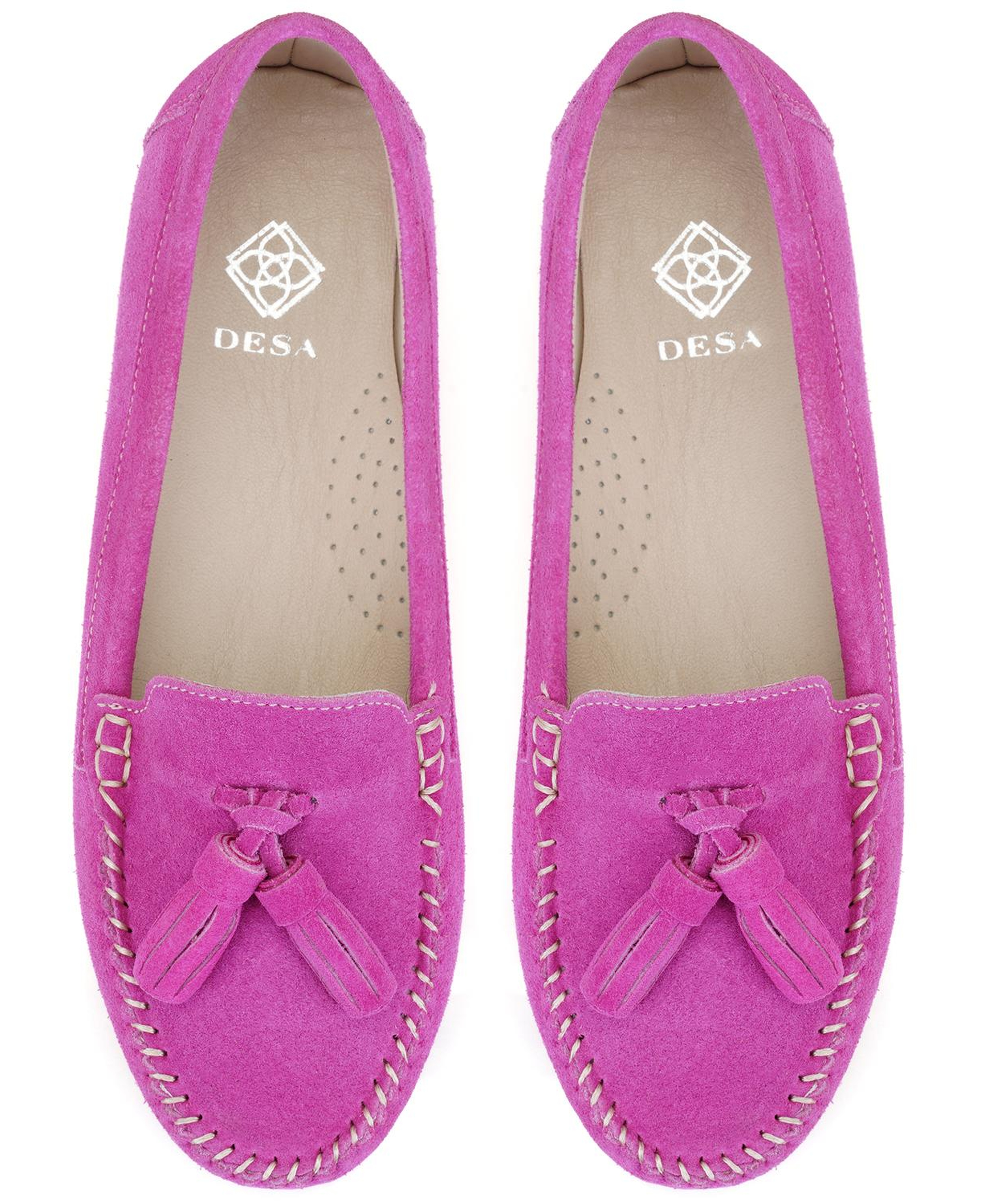Kadın Fuşya Süet Deri Loafer