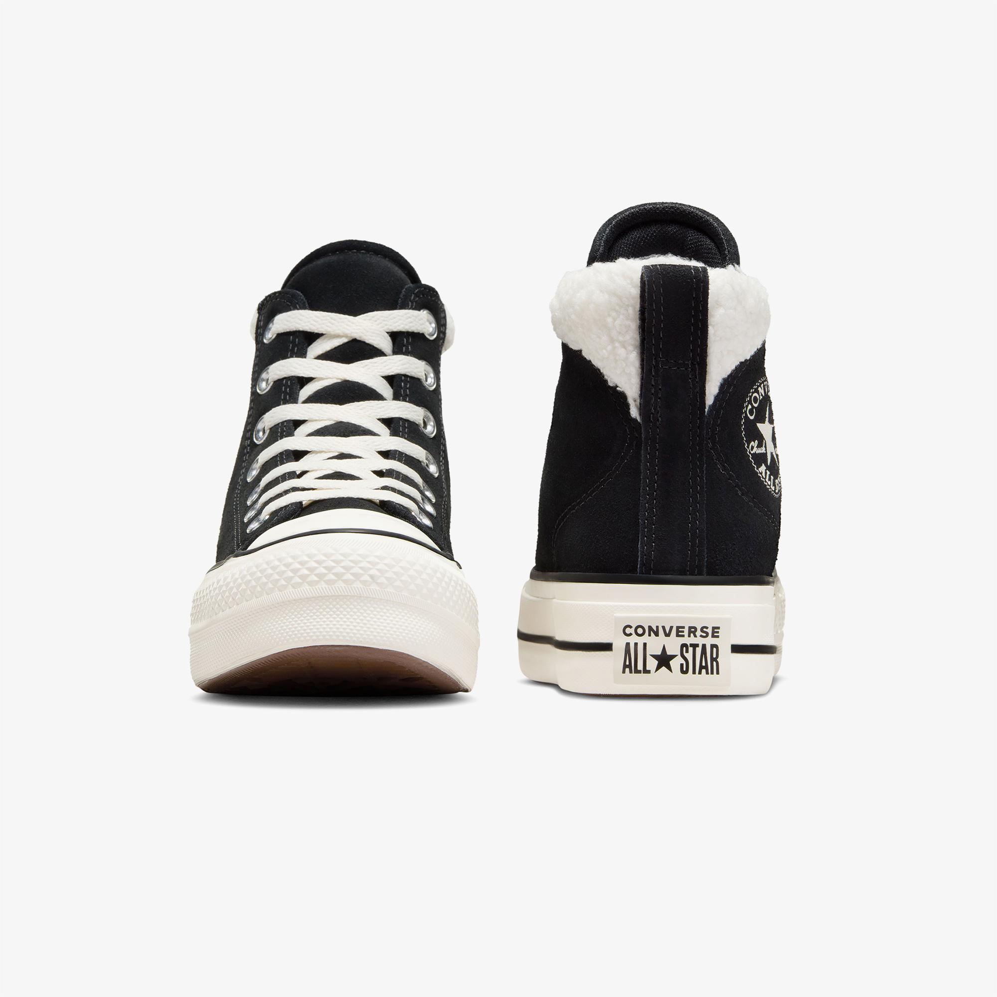Converse Chuck Taylor All Star Puff Lift Kadın Siyah Süet Sneaker