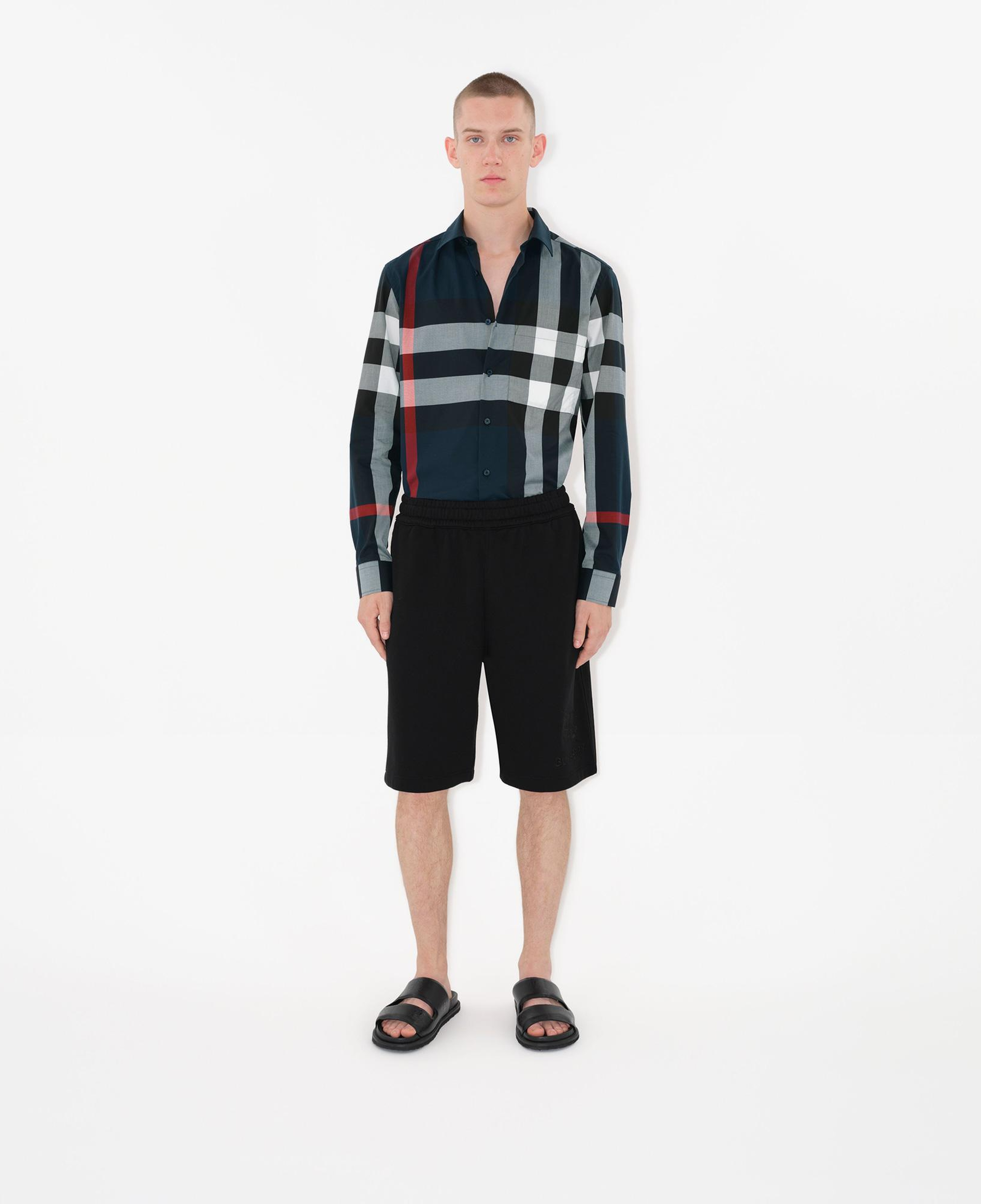 Burberry Check Pamuklu Erkek Lacivert Gömlek