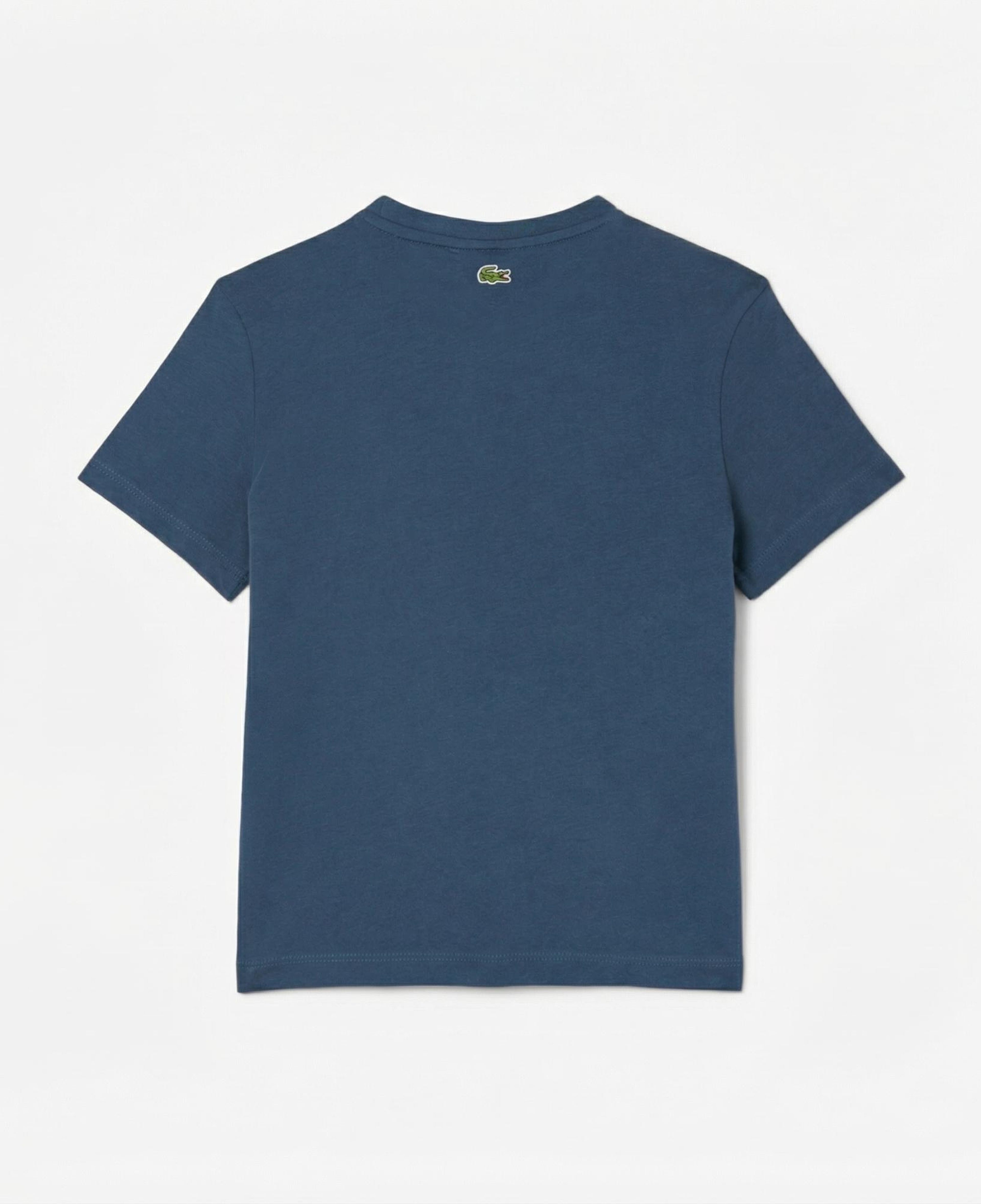Lacoste Çocuk Bisiklet Yaka Baskılı Lacivert T-Shirt