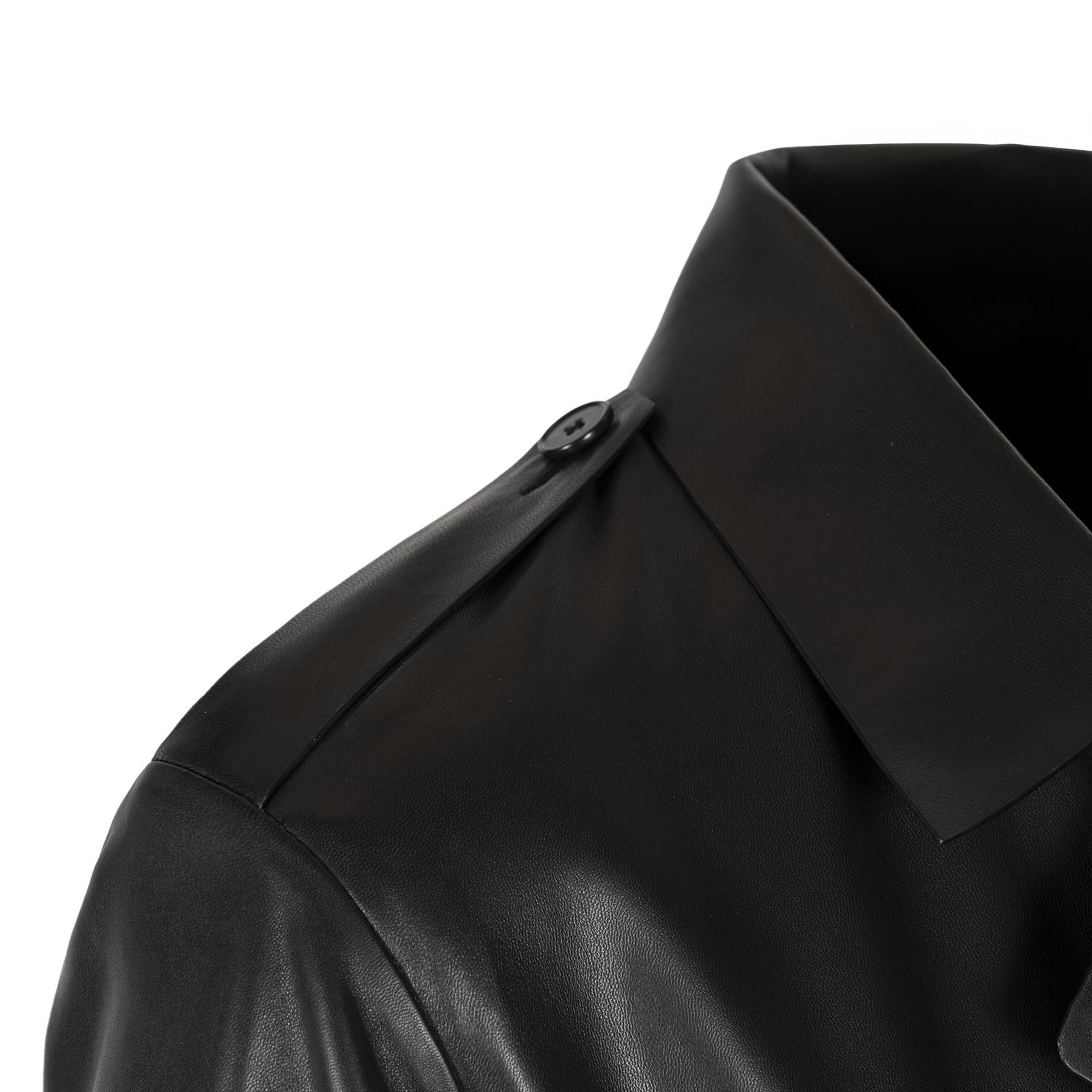 KeinxDesa Siyah Unisex Oversize Deri Gömlek