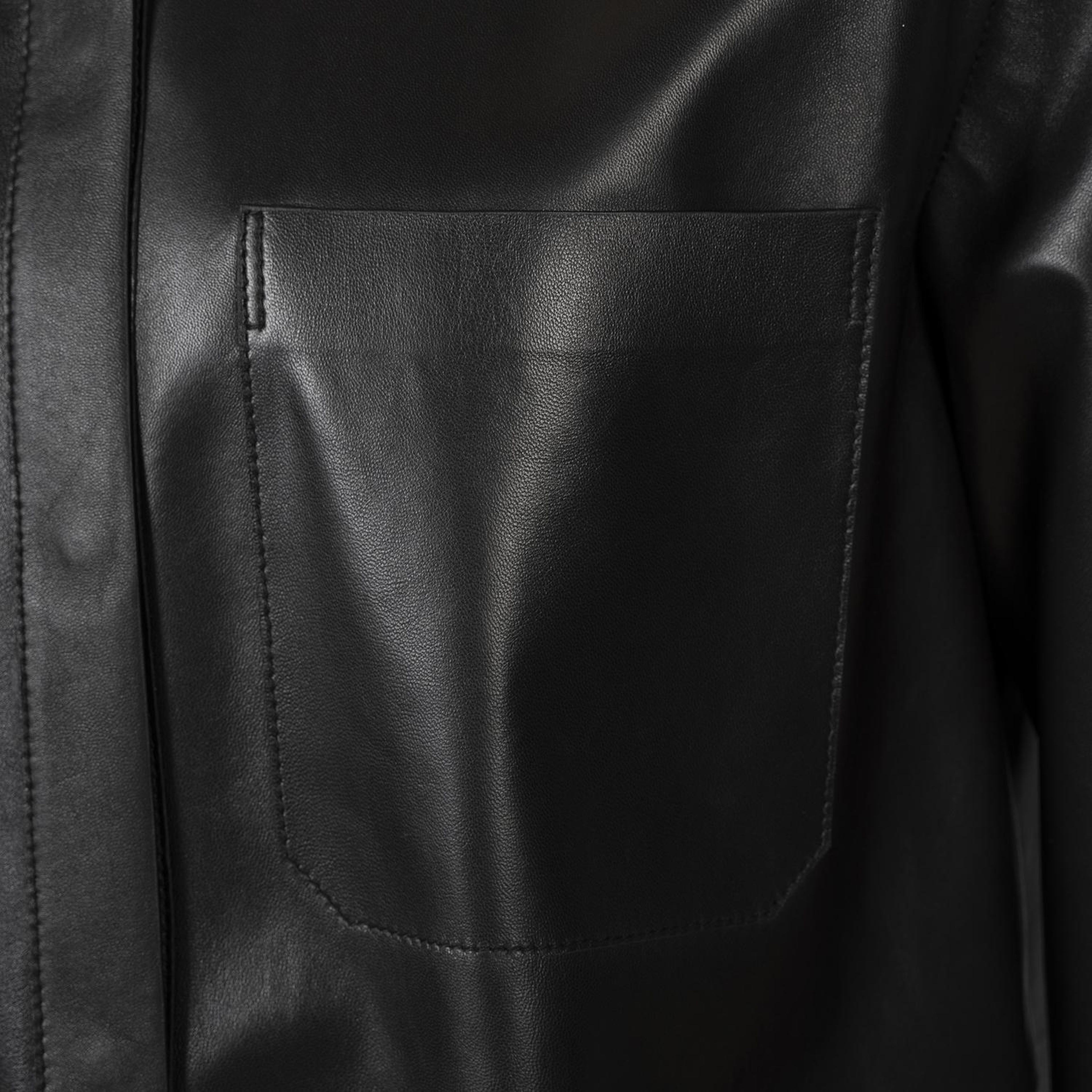 KeinxDesa Siyah Unisex Oversize Deri Gömlek