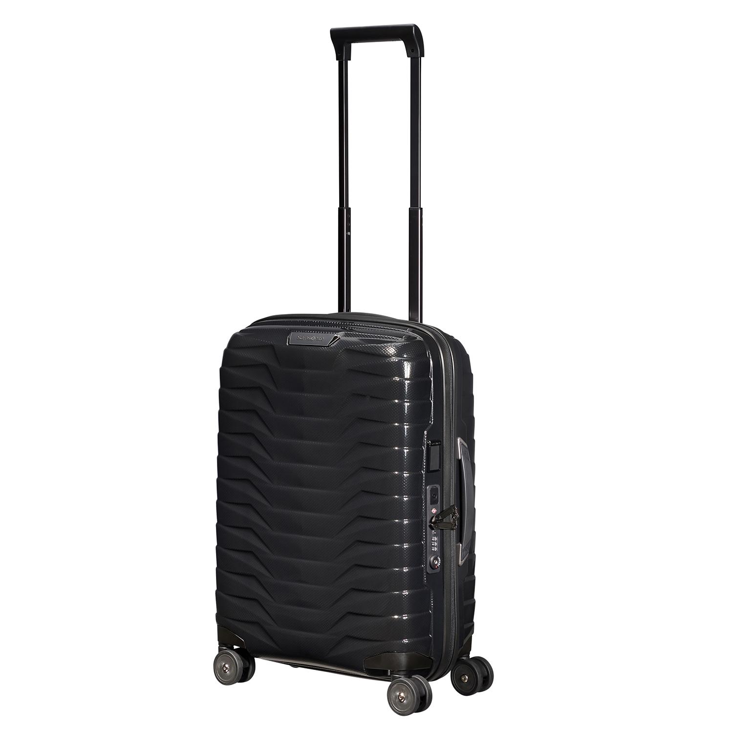 Samsonite Siyah Proxis - Spinner 4 Tekerlekli Körüklü Kabin Boy Valiz 55cm
