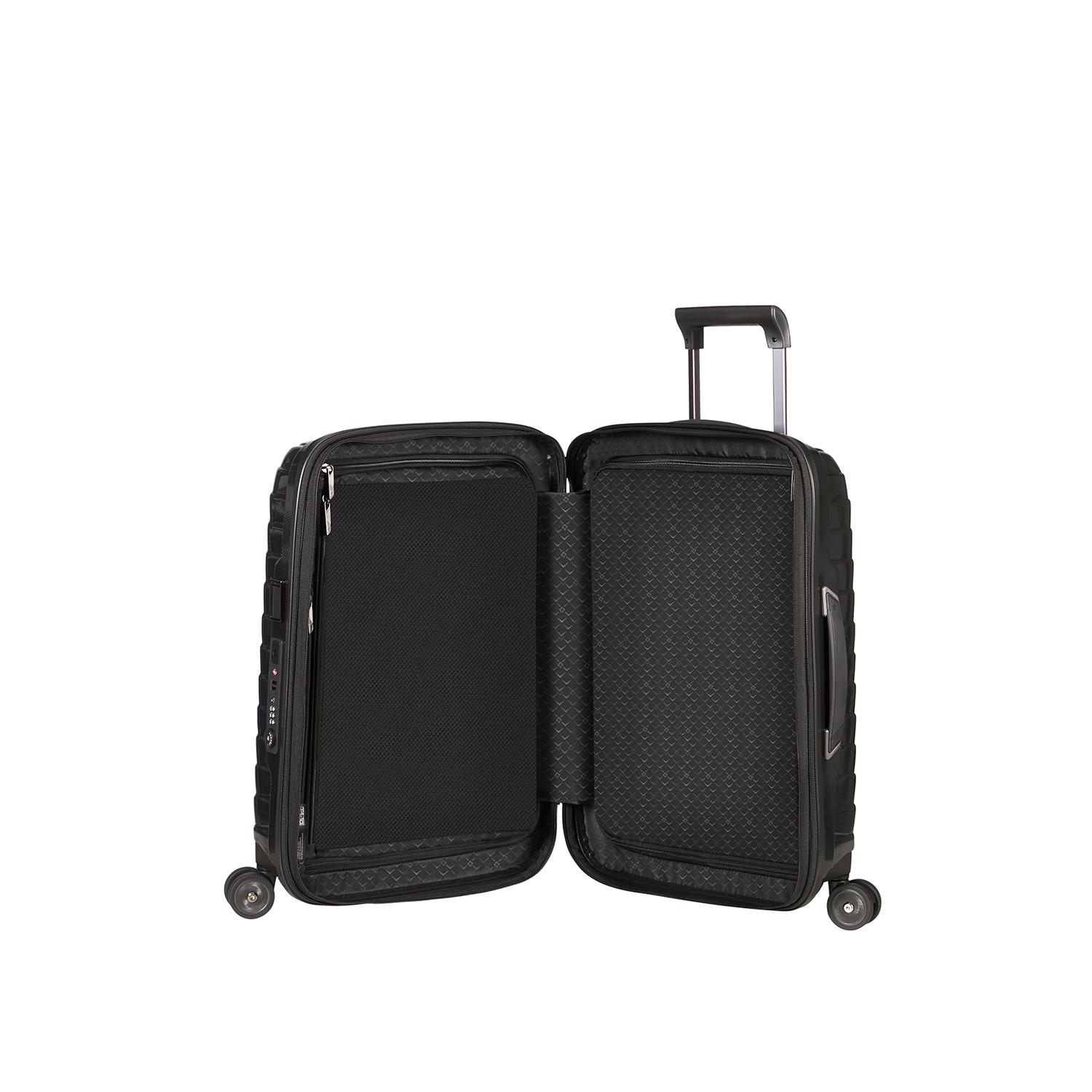 Samsonite Siyah Proxis - Spinner 4 Tekerlekli Körüklü Kabin Boy Valiz 55cm