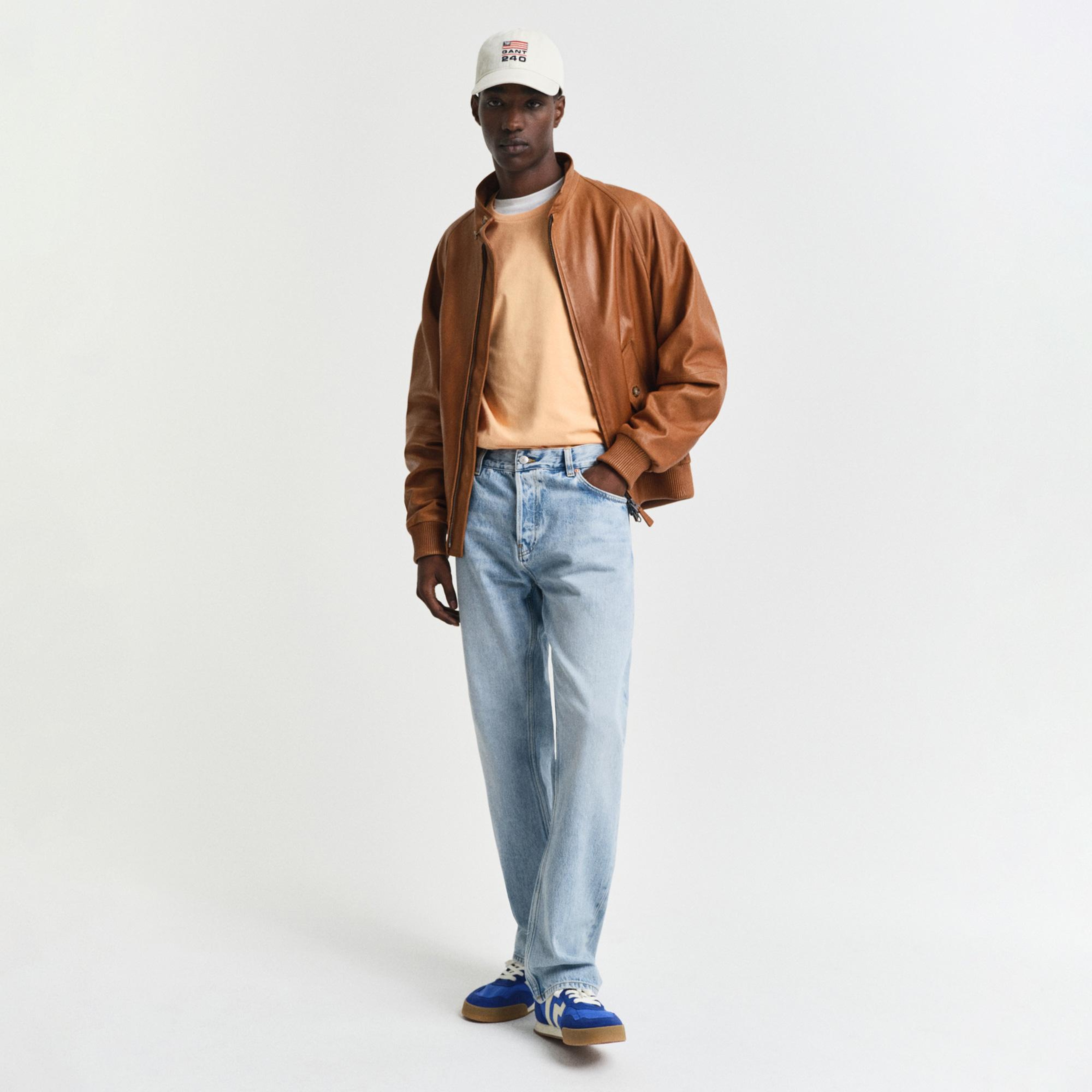 GANT Erkek Turuncu Regular Fit Bisiklet Yaka T-Shirt