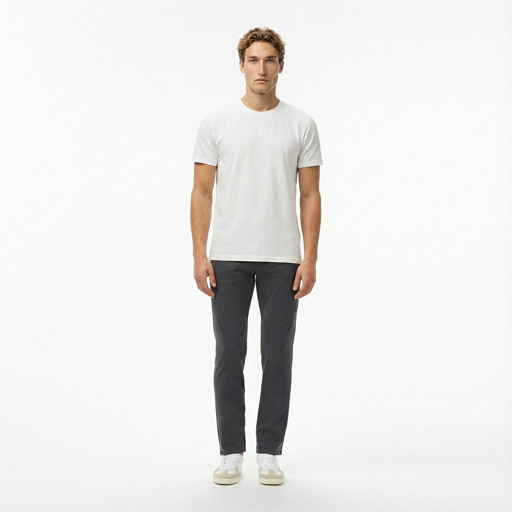 Lacoste Erkek Relaxed Fit Bisiklet Yaka Beyaz T-Shirt