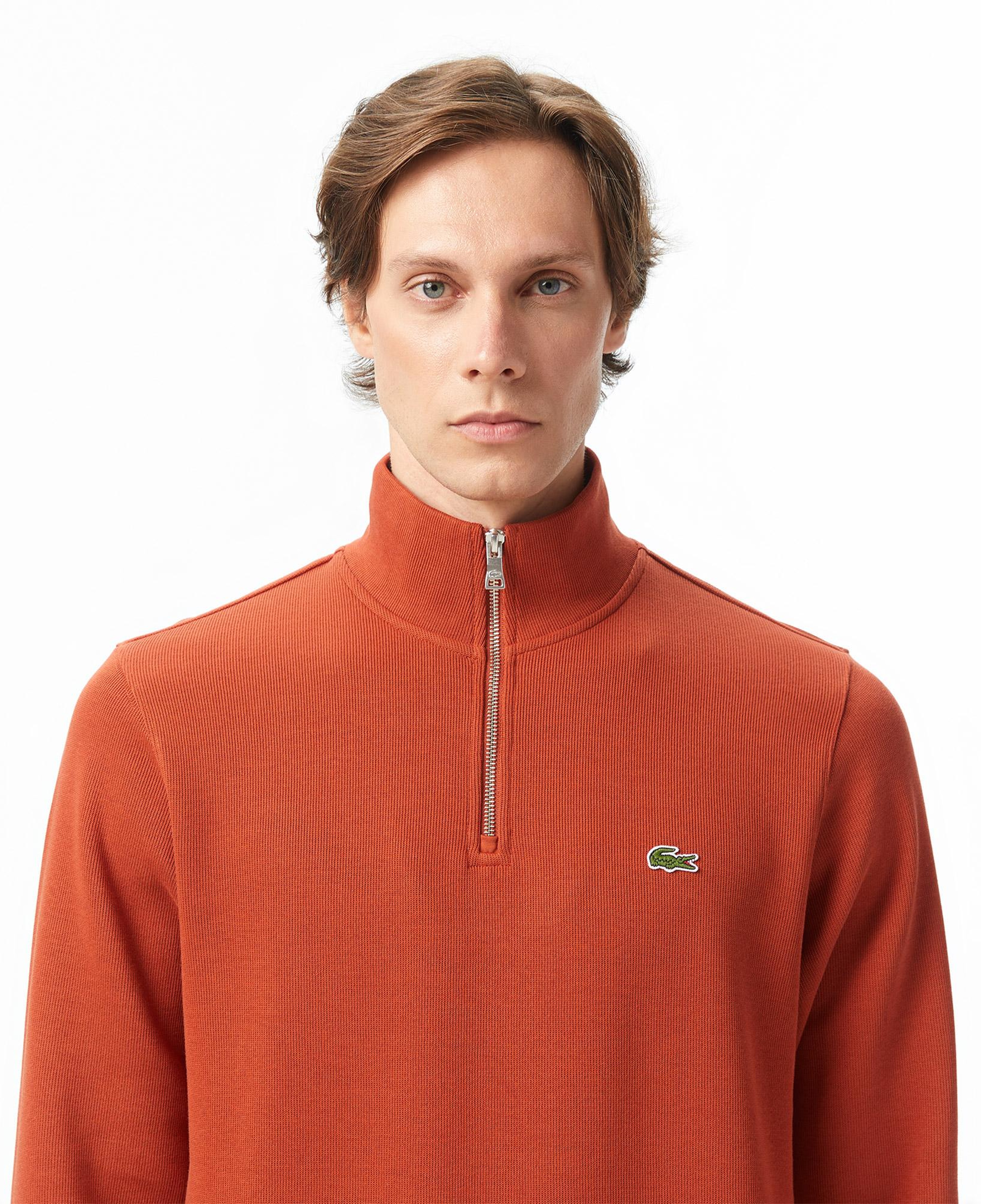 Lacoste Erkek Classic Fit Yarım Fermuarlı Turuncu Sweatshirt