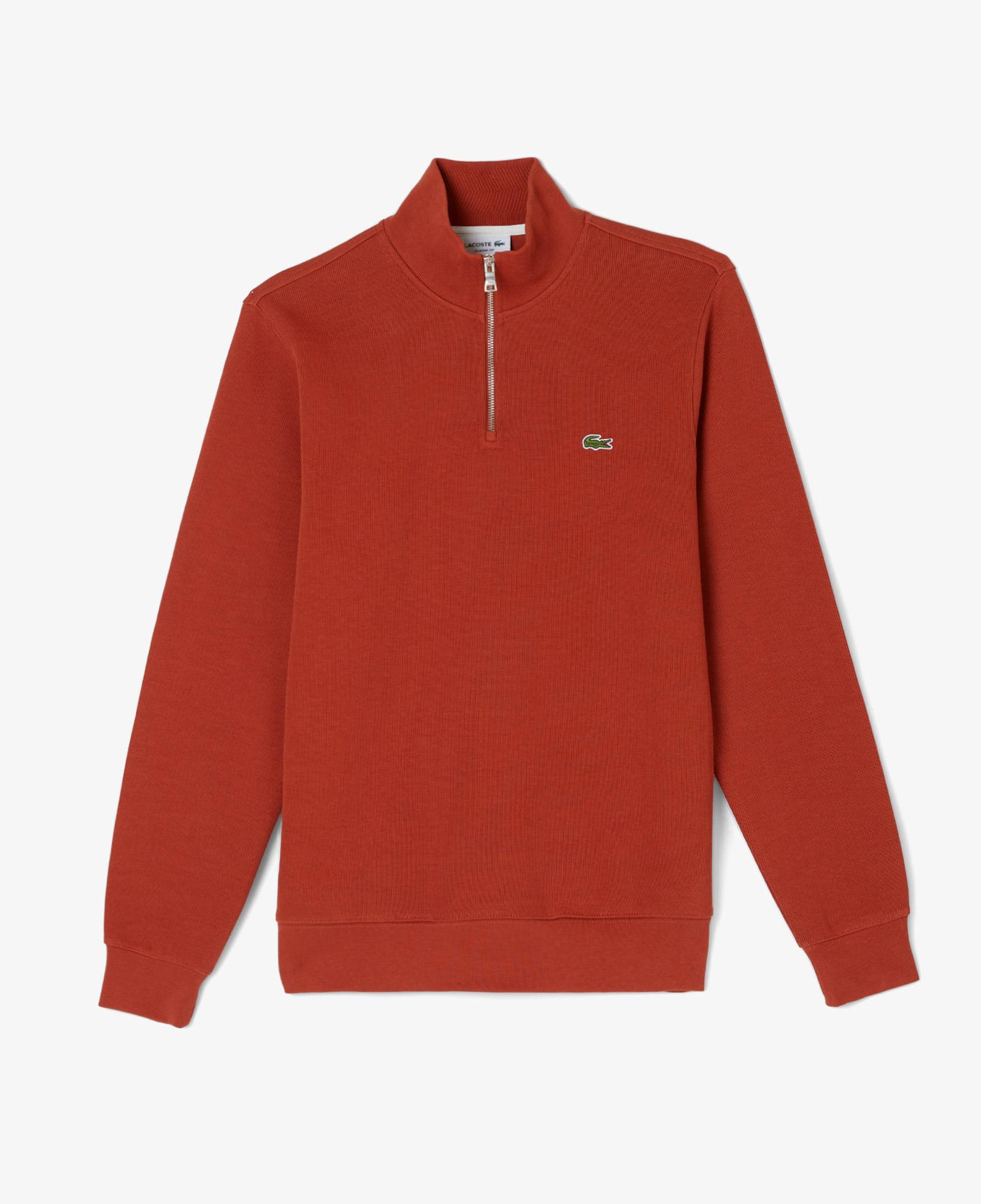 Lacoste Erkek Classic Fit Yarım Fermuarlı Turuncu Sweatshirt