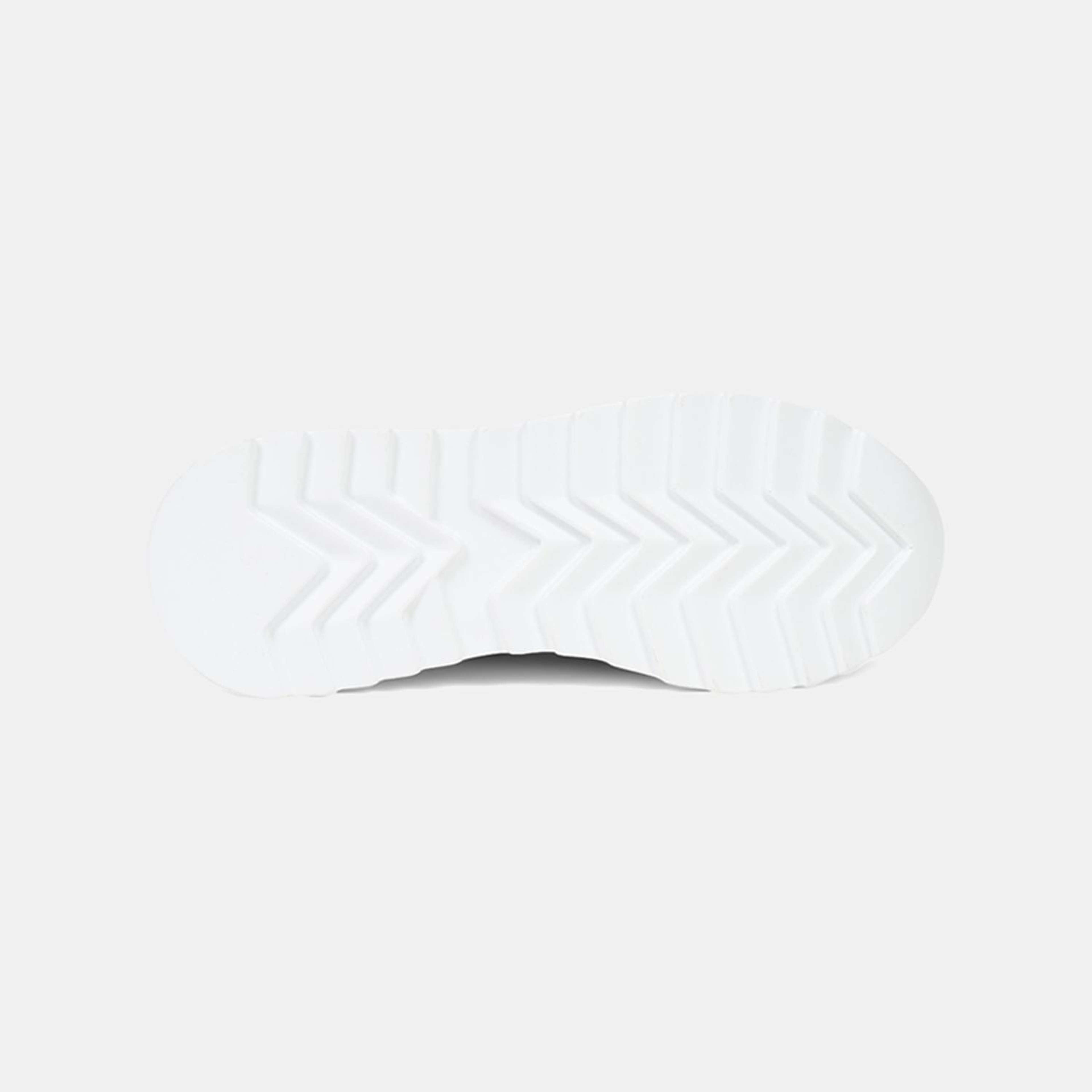 Kadın Kırık Beyaz Lastik Bağcıklı Dolgu Topuklu Deri Sneaker