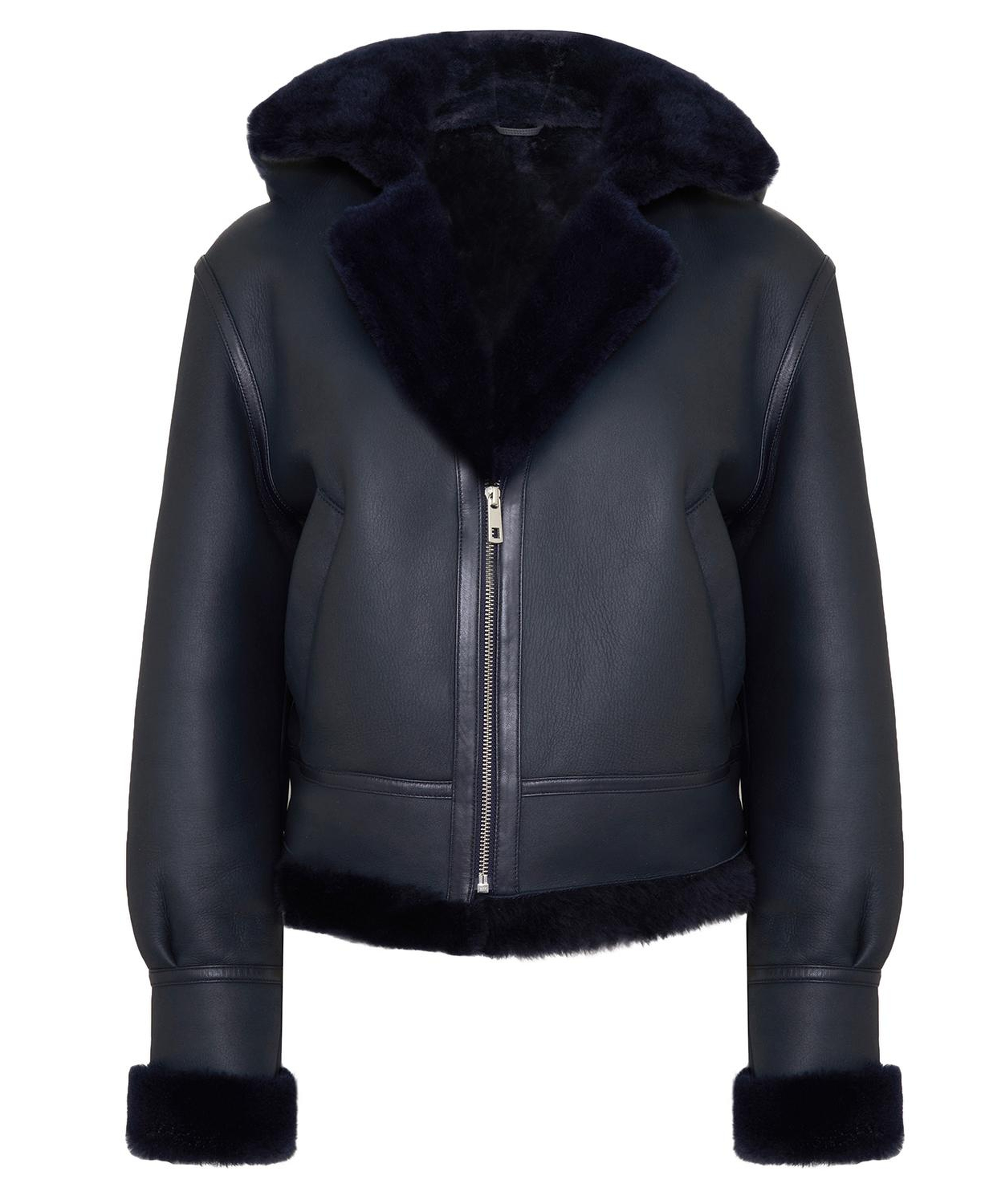 Zoe Lacivert Kadın Kürk Mont