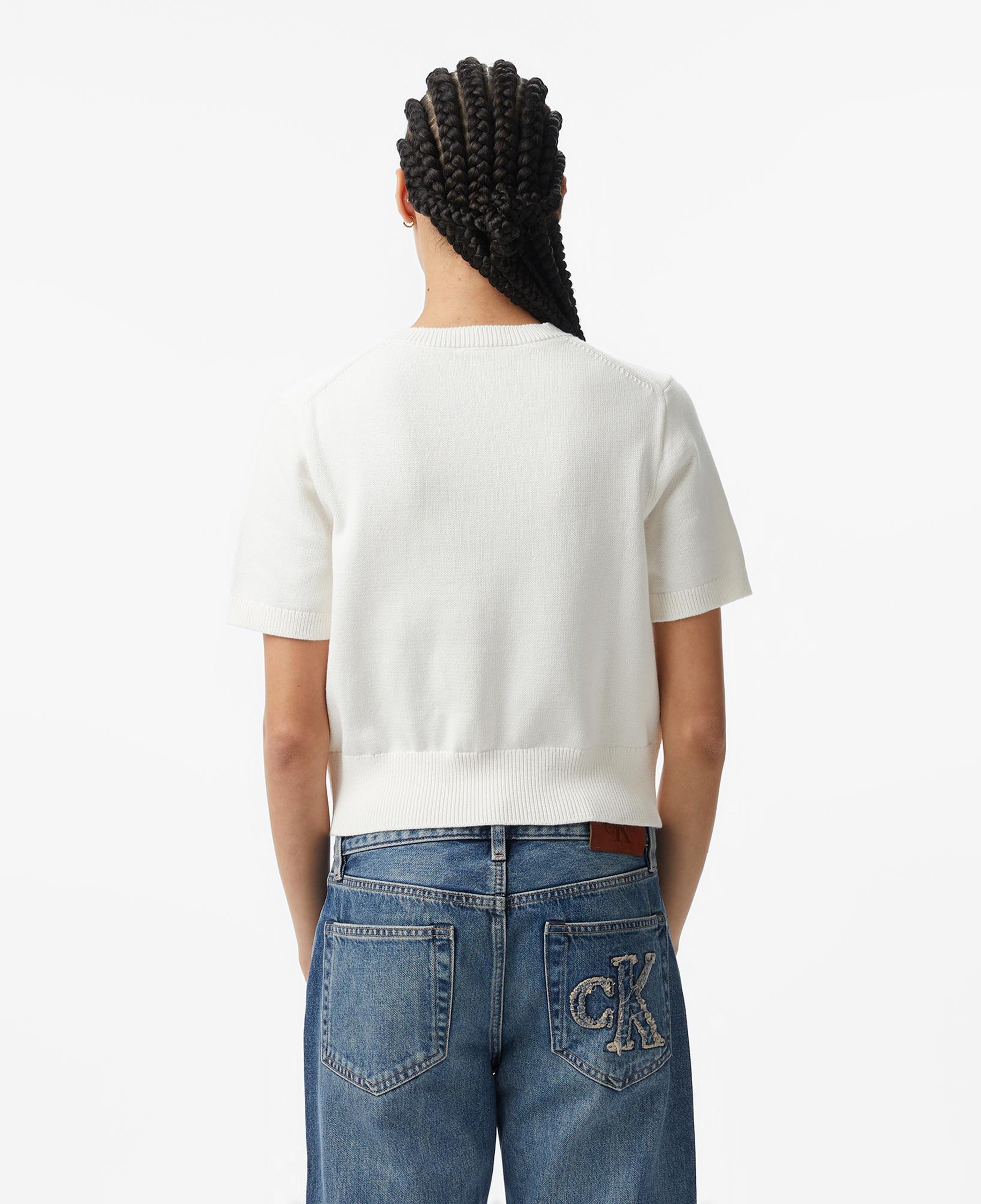 Calvin Klein Chunky Cotton Graphic Vest Kadın Beyaz Triko