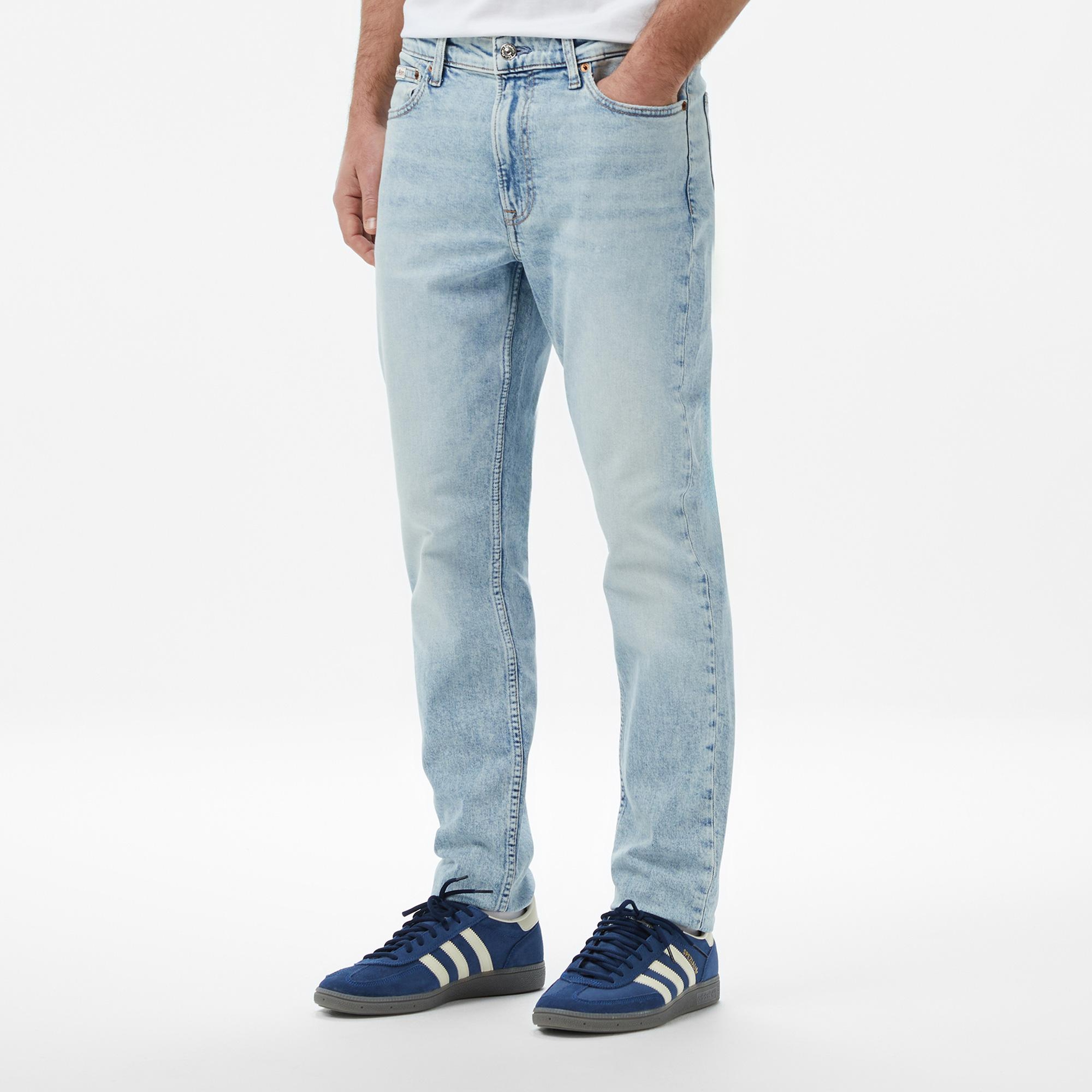 Calvin Klein Slim Taper Marbled Beacon Erkek Mavi Jean