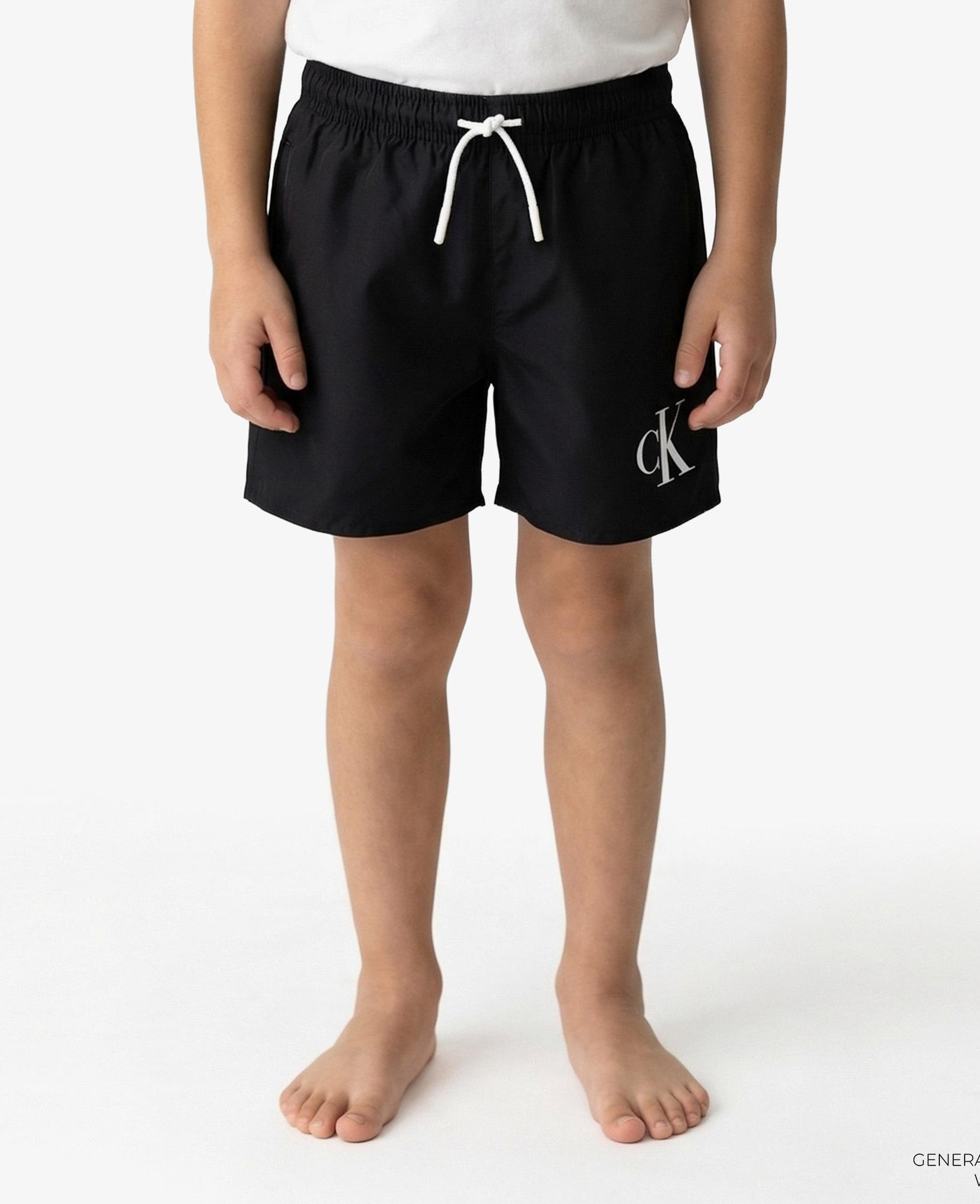 Calvin Klein Medium Drawstring Çocuk Siyah Deniz Şortu