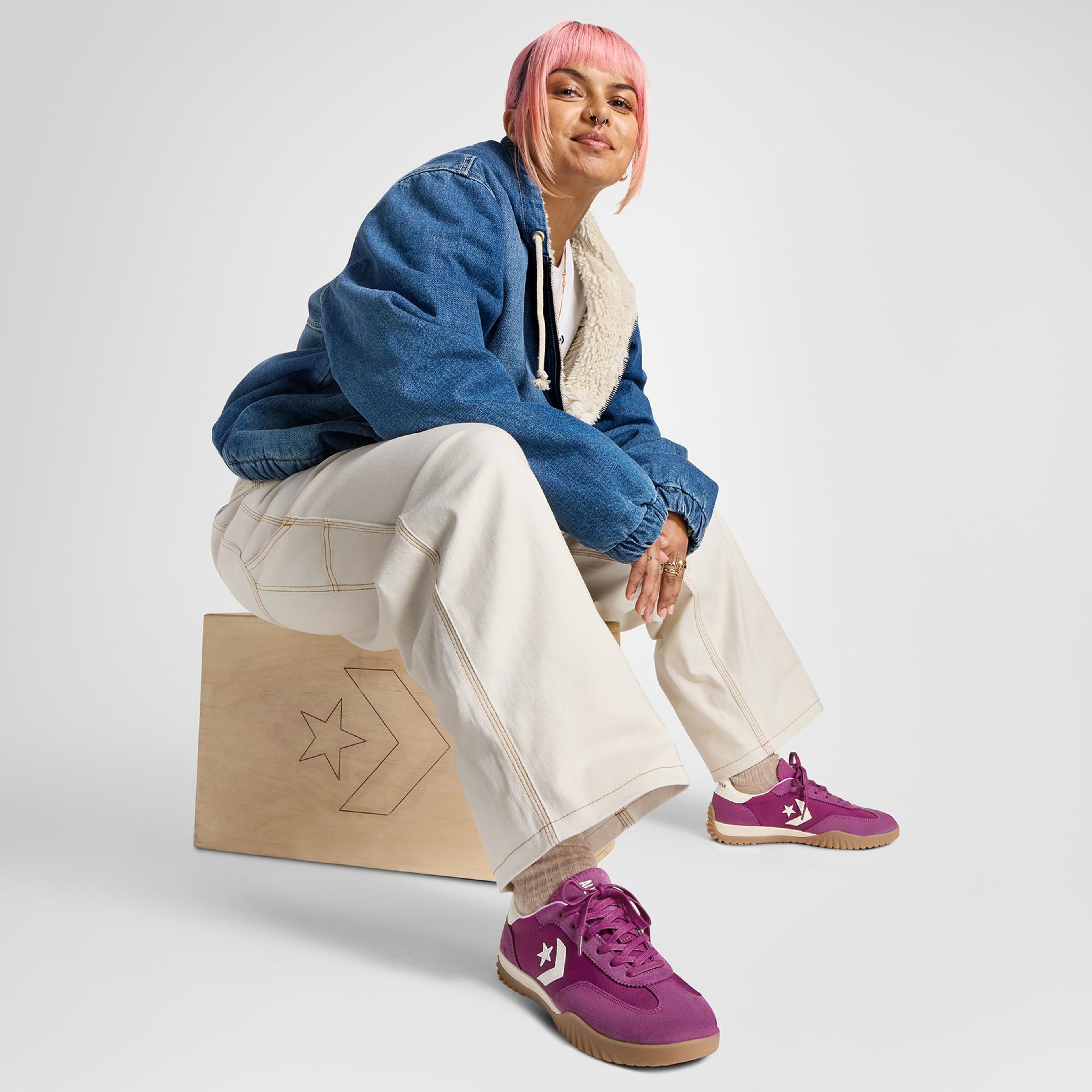 Converse Run Star Trainer Unisex Mor Süet Sneaker