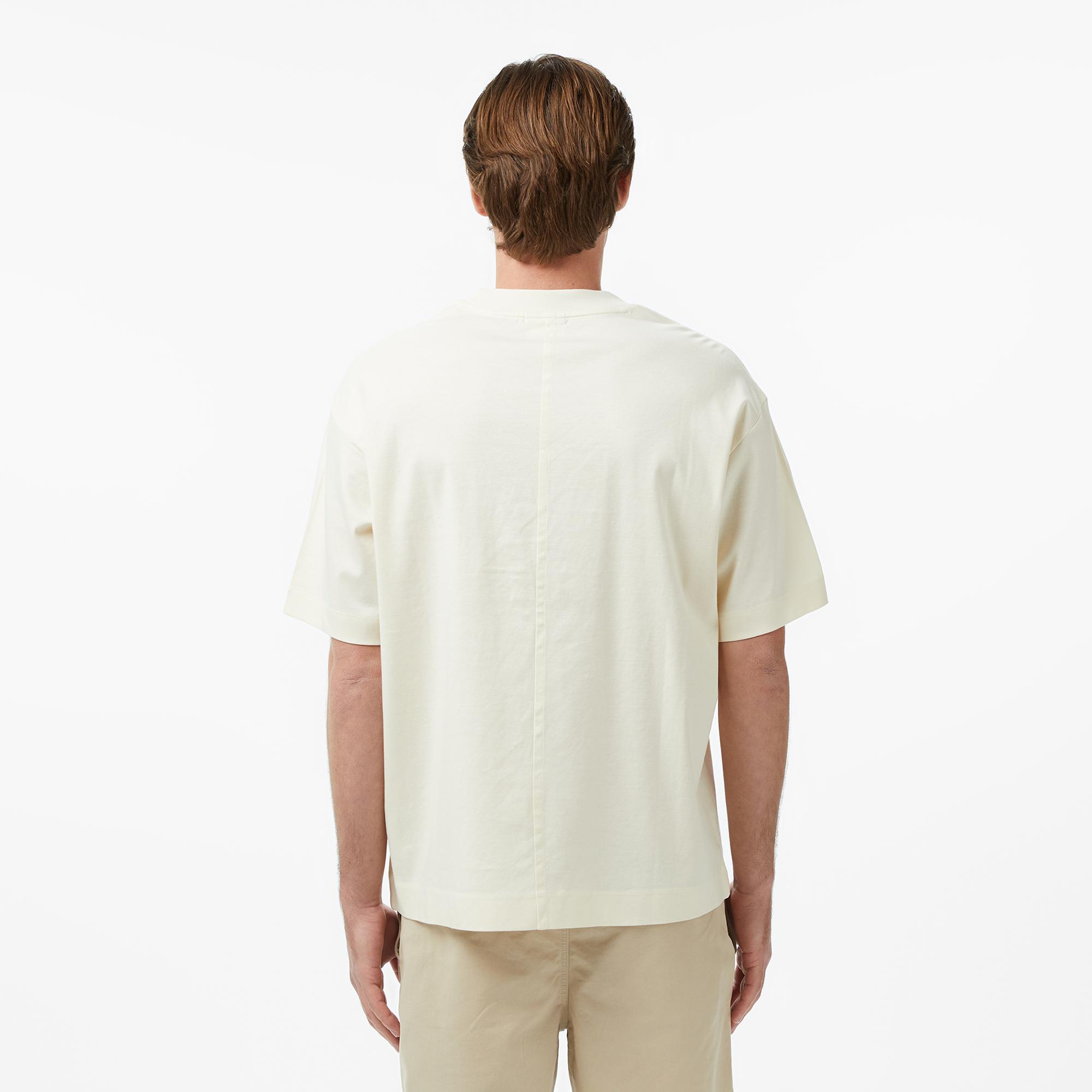 Calvin Klein Relaxed Premium Interlock Emblem Erkek Beyaz T-Shirt