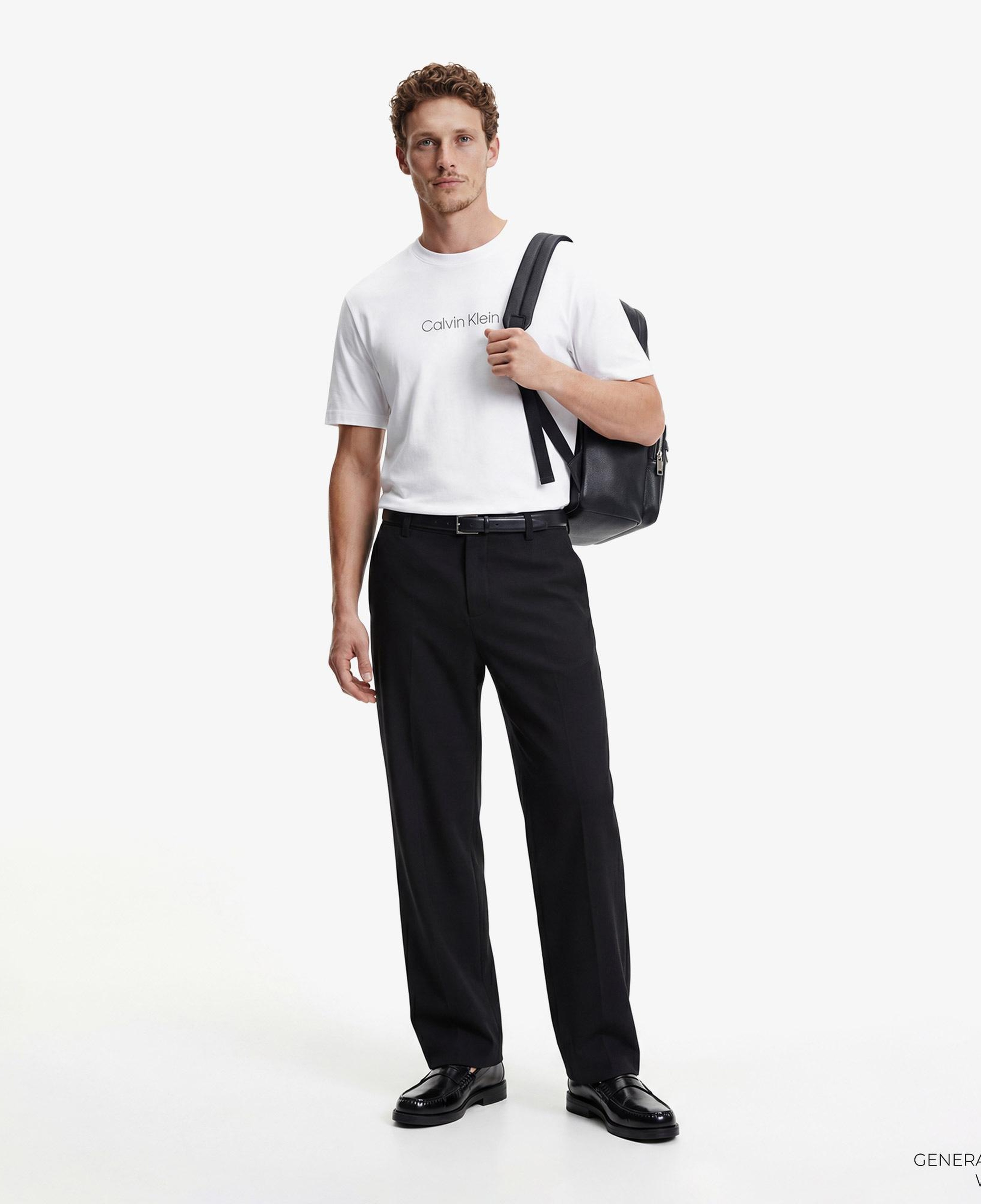 Calvin Klein Relaxed Standard Logo Crewnk Erkek Beyaz T-Shirt