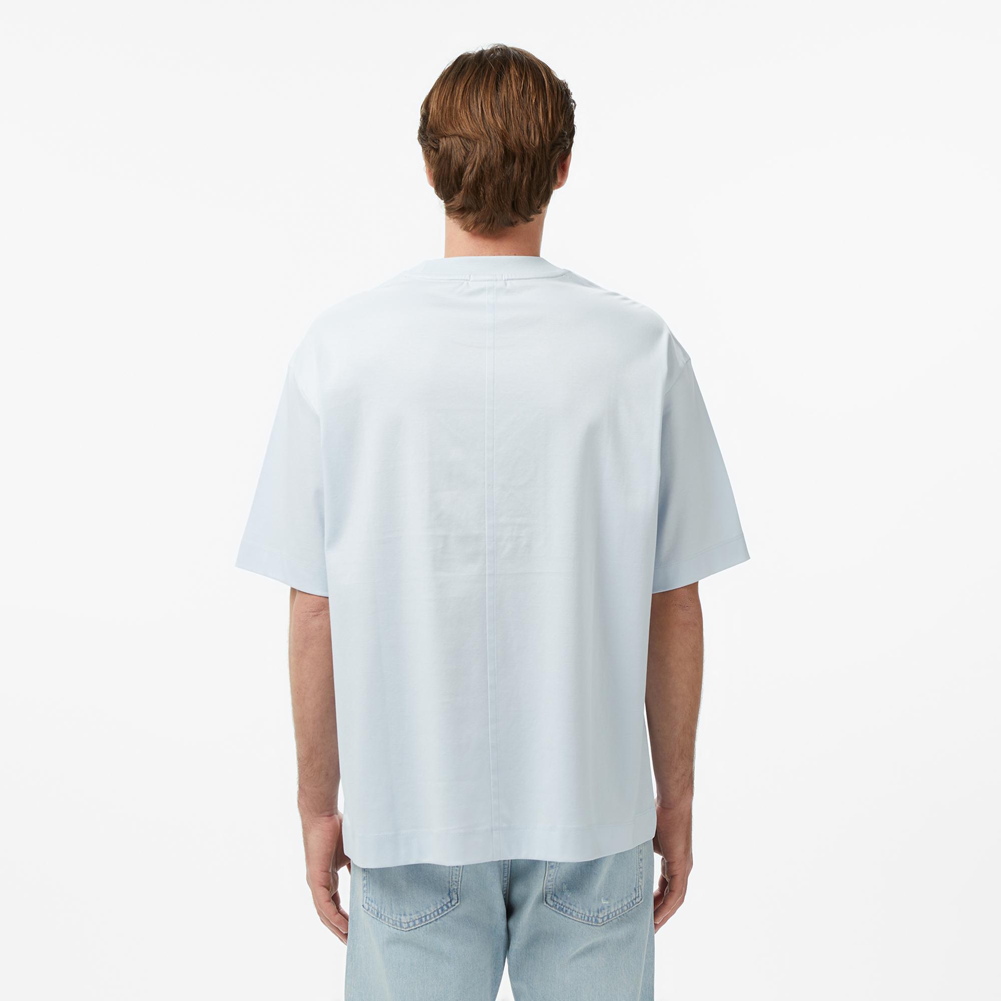 Calvin Klein Relaxed Premium Interlock Emblem Erkek Mavi T-Shirt