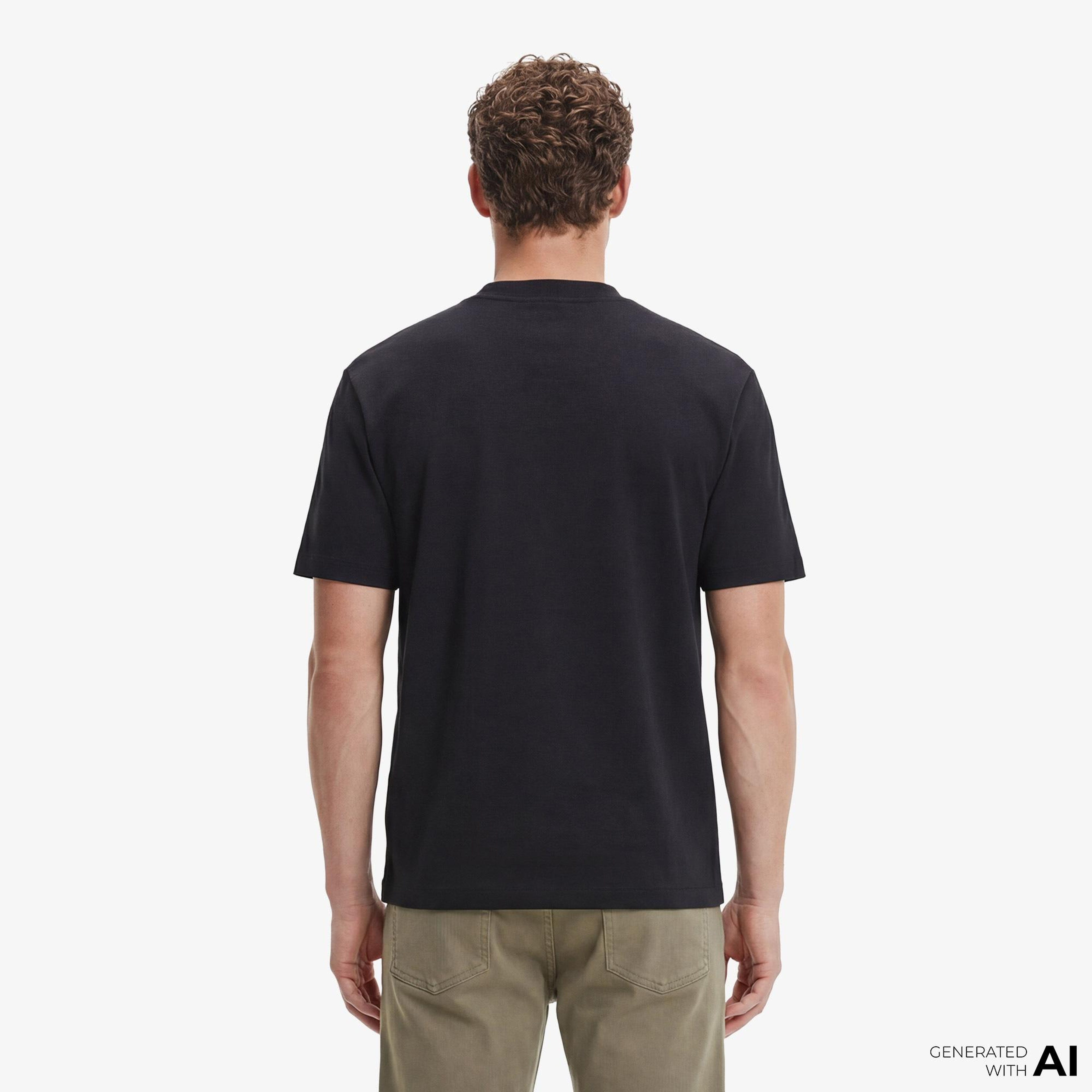 Calvin Klein Relaxed Standard Logo Crewnk Erkek Siyah T-Shirt