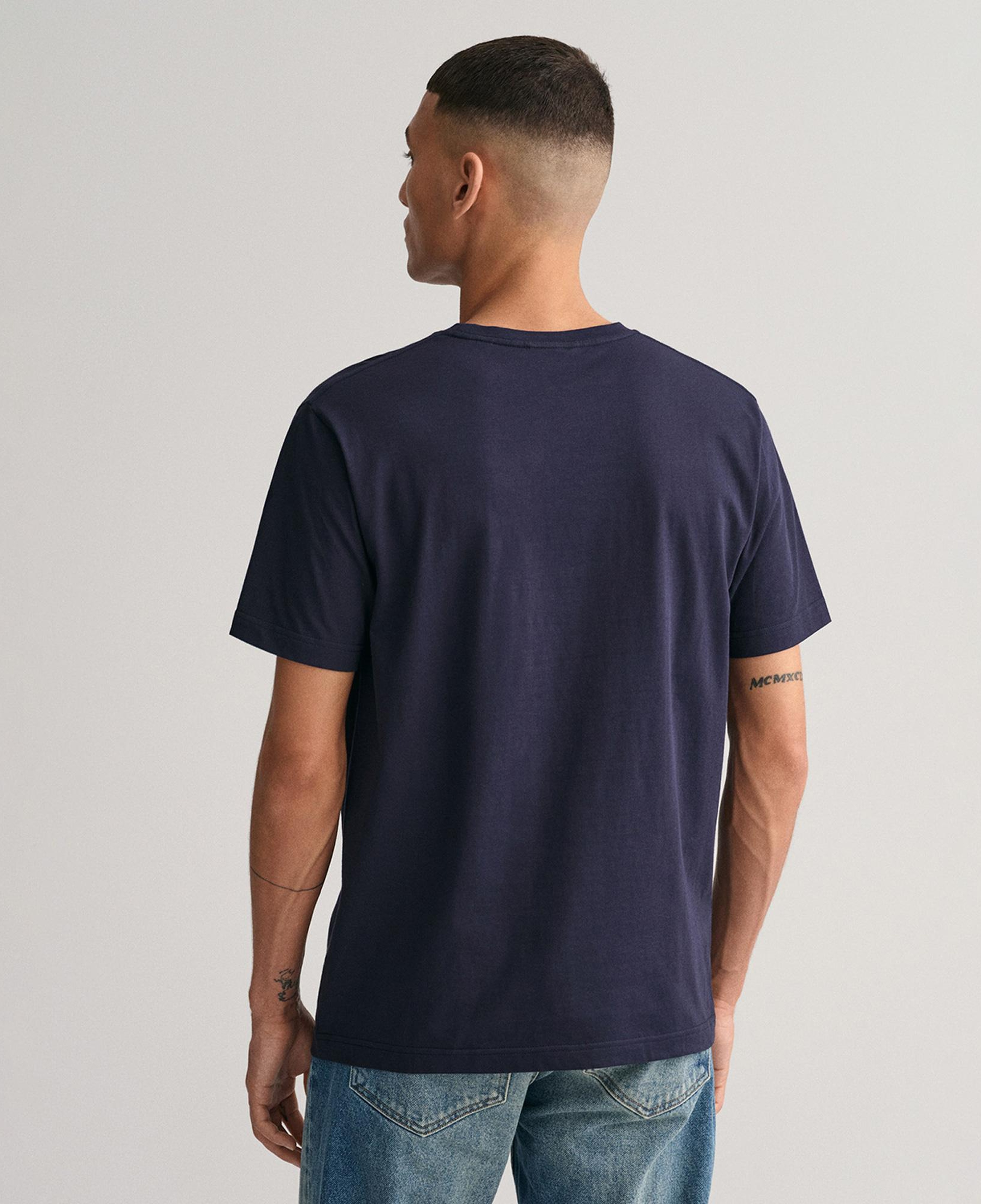 Gant Erkek Lacivert Regular Fit Bisiklet Yaka Logolu T-Shirt