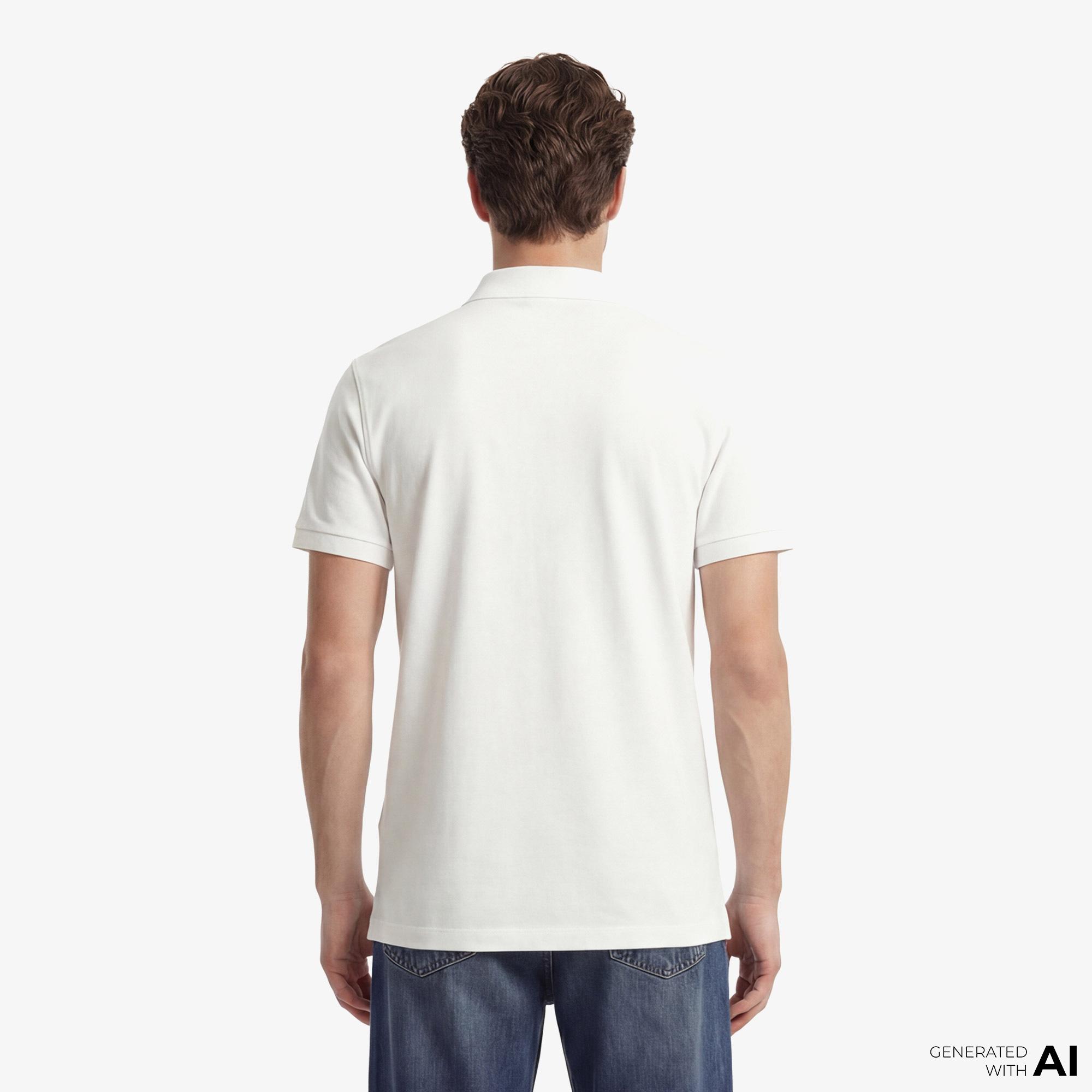 Calvin Klein Slim Supima Zip Erkek Beyaz Polo