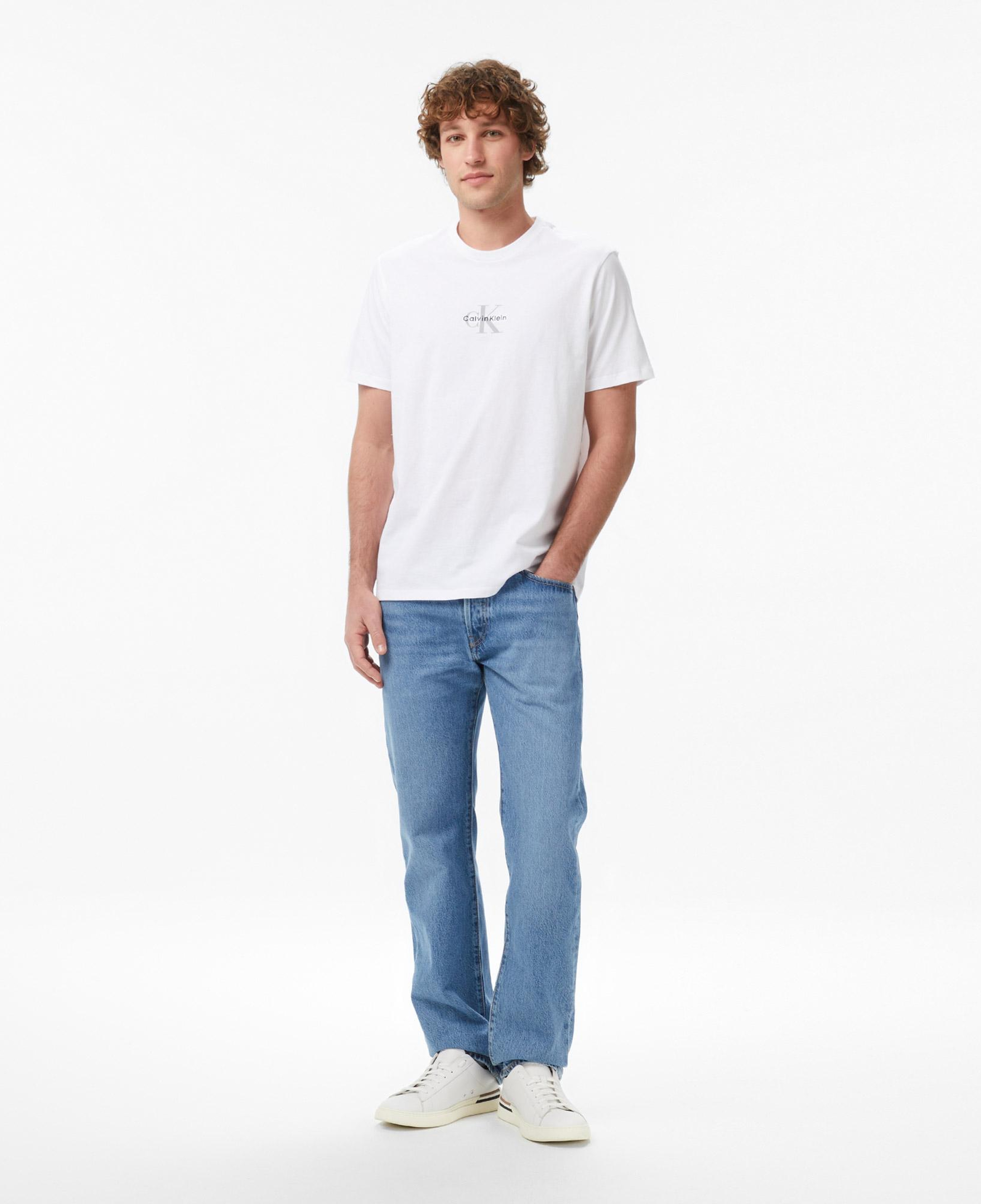 Calvin Klein 30S Micro Monologo Graphic Erkek Beyaz T-Shirt