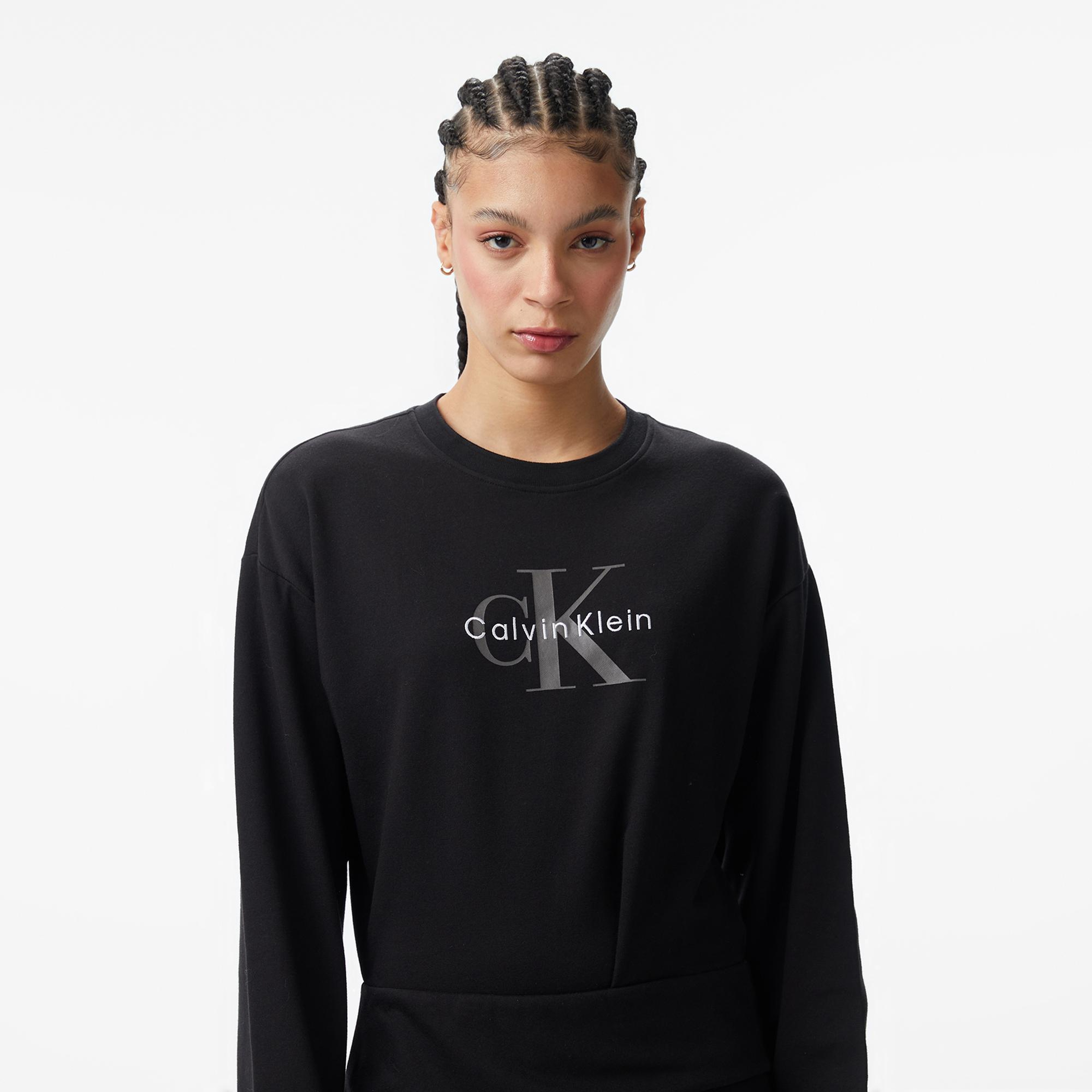 Calvin Klein Monologo Terry Crew Fashion Kadın Siyah Elbise