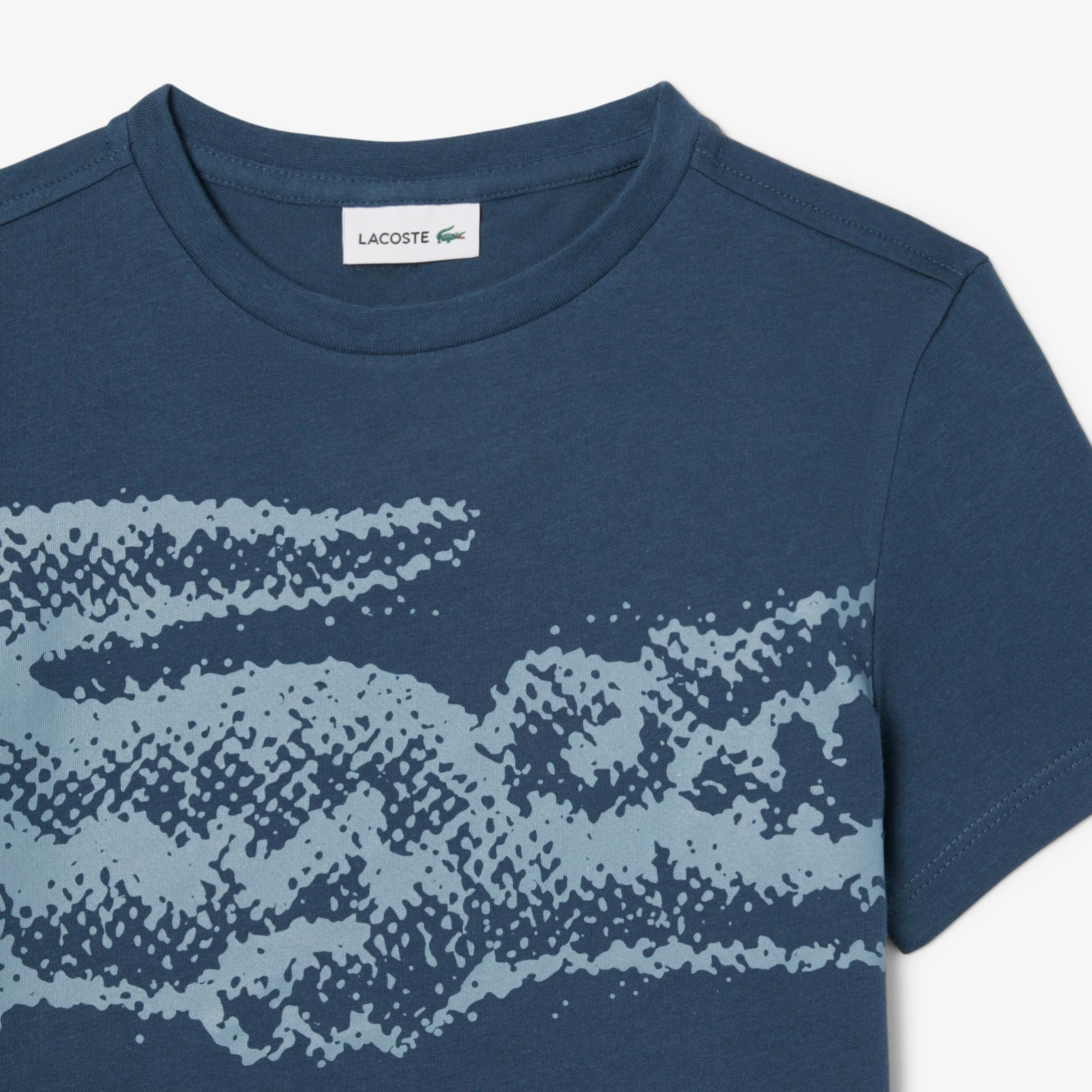 Lacoste Çocuk Bisiklet Yaka Baskılı Lacivert T-Shirt