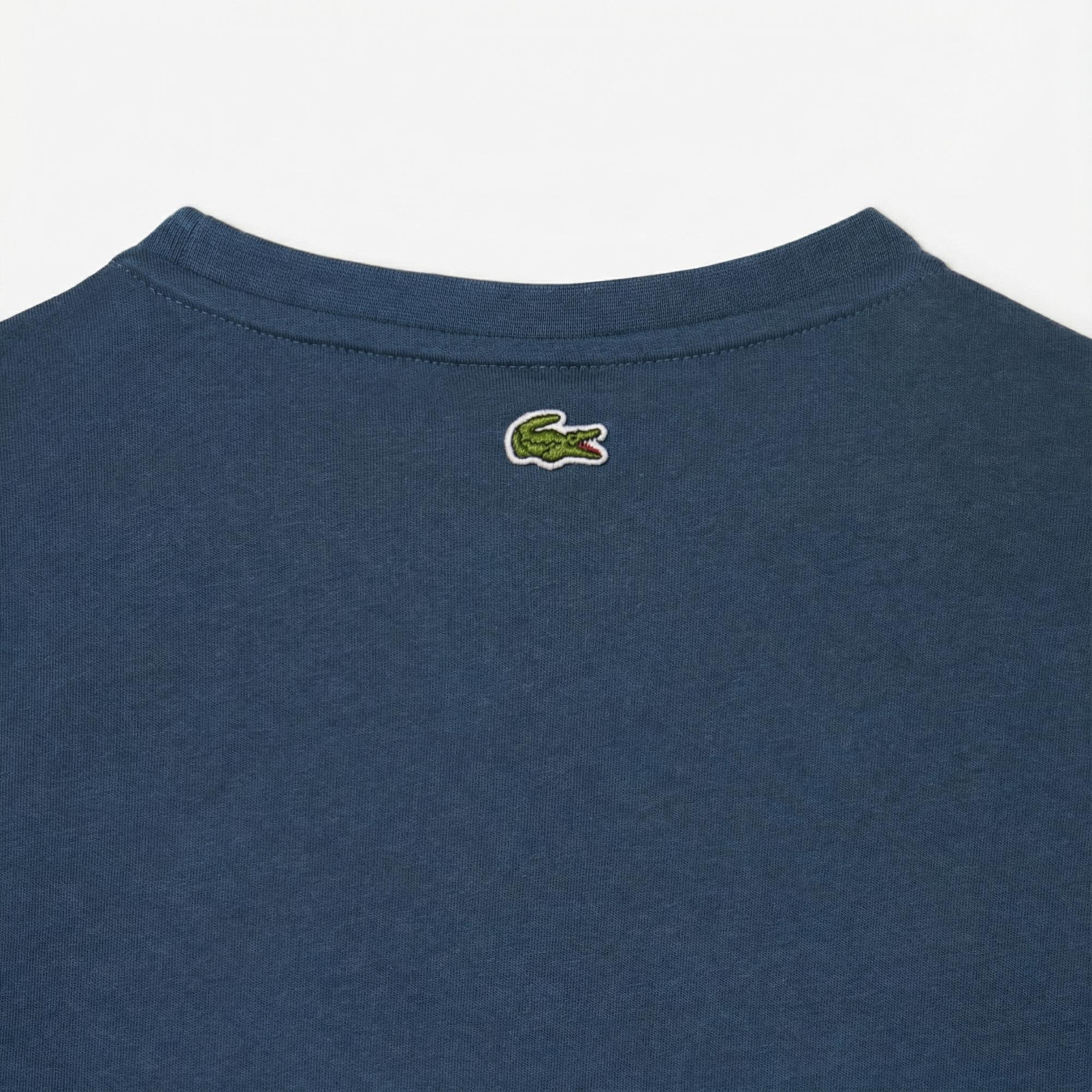 Lacoste Çocuk Bisiklet Yaka Baskılı Lacivert T-Shirt